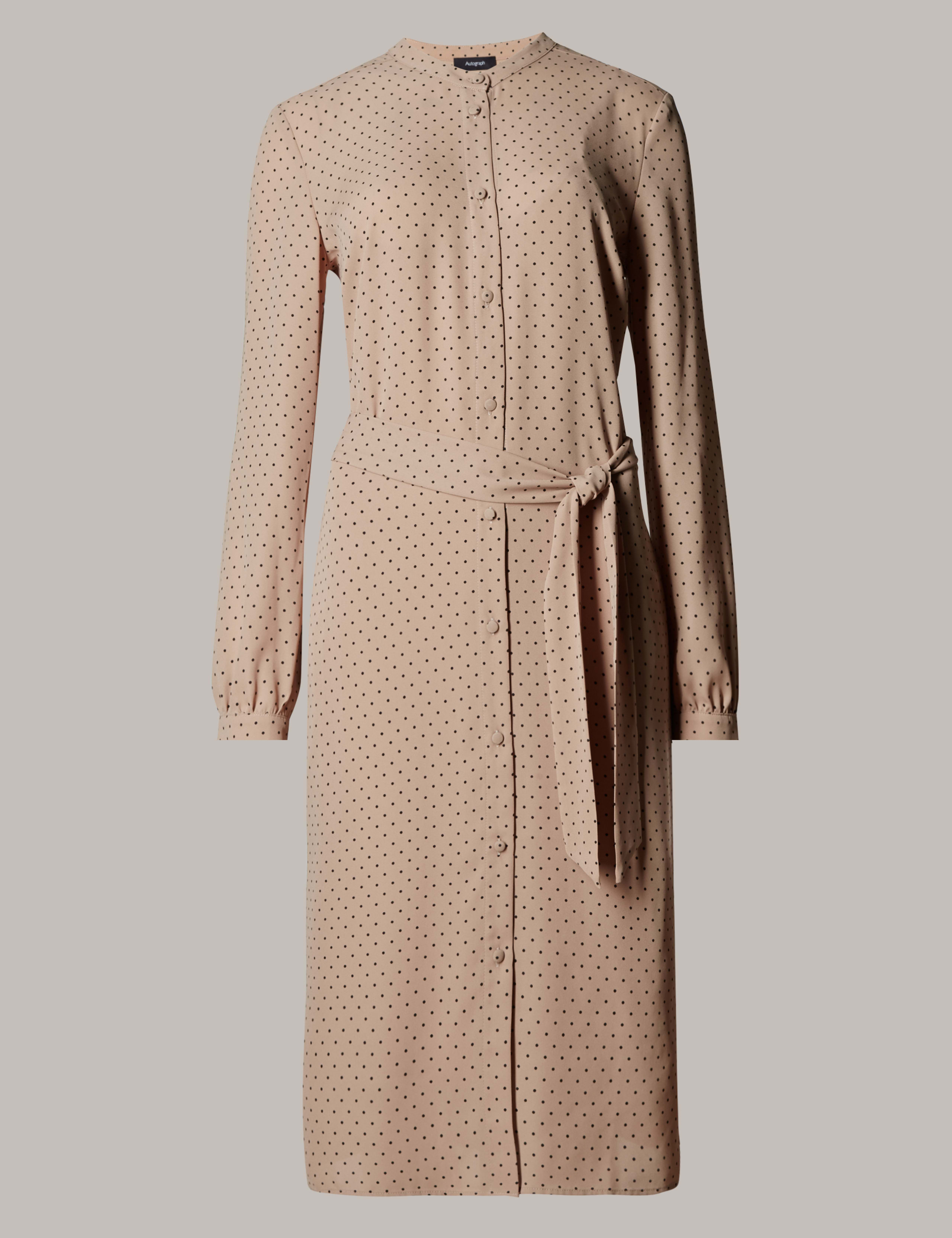 Spotted Shirt Dress with Belt 2 of 4