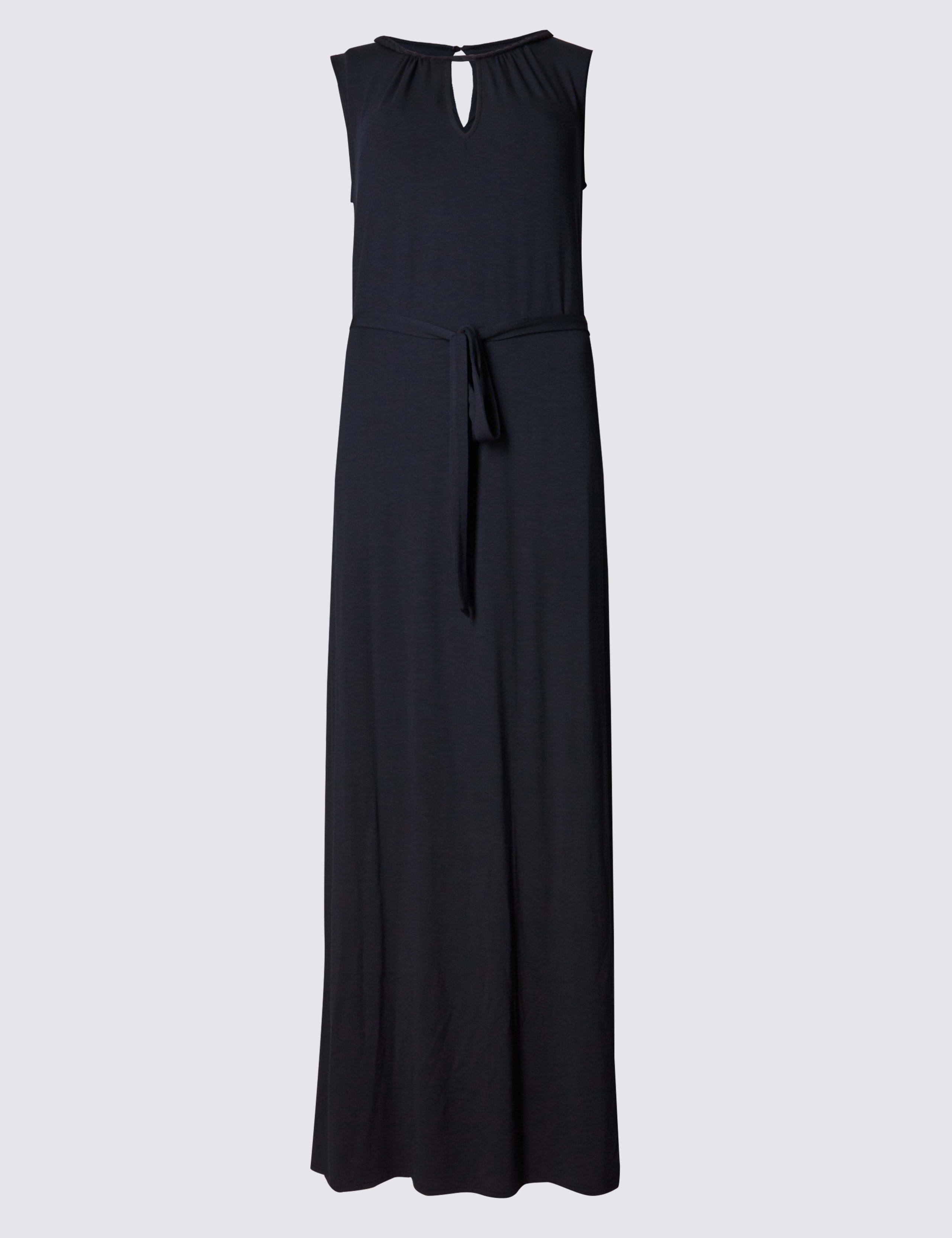 Plaited Neckline Belted Maxi Dress 2 of 3