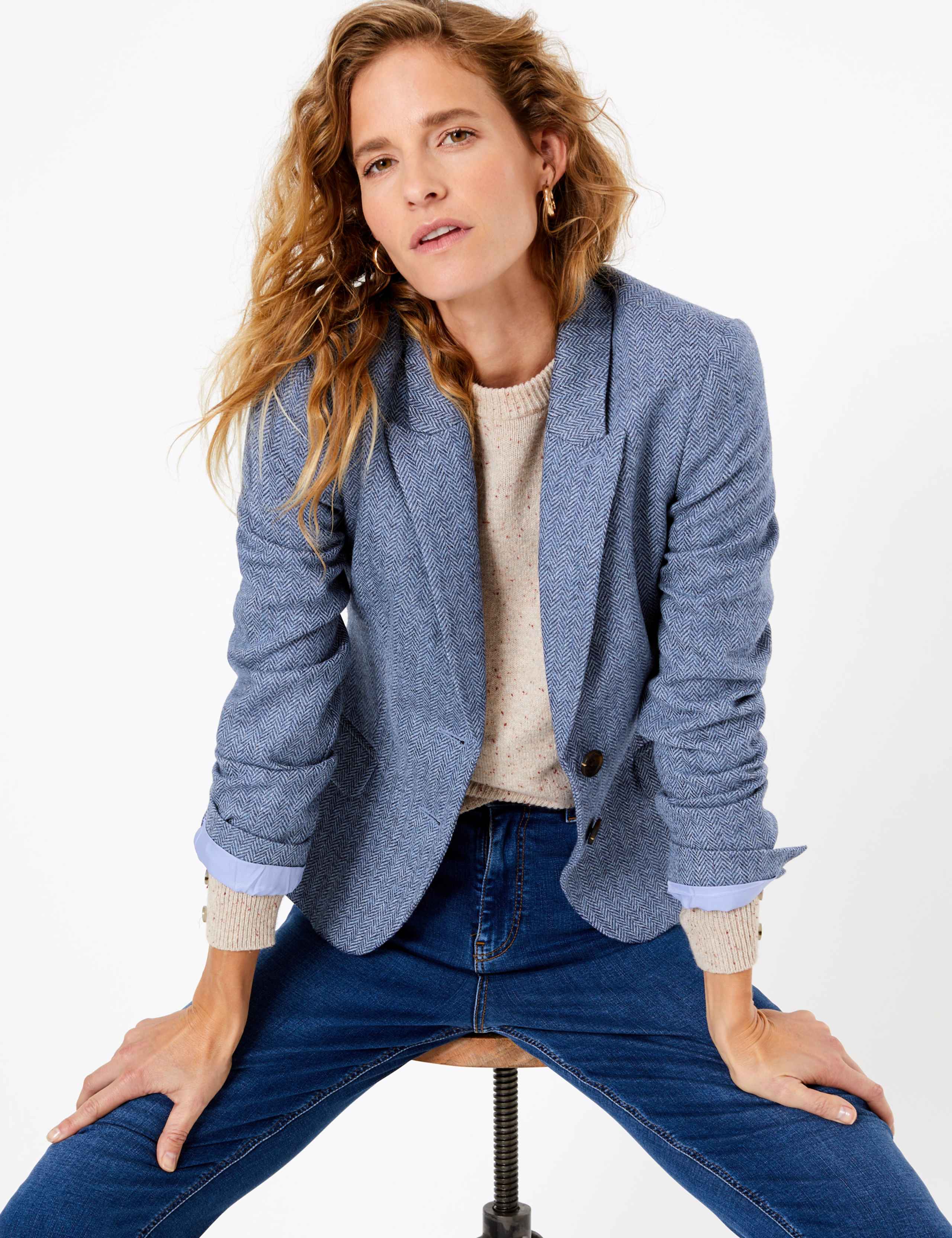 Pure Wool Tweed Single Breasted Blazer 3 of 5