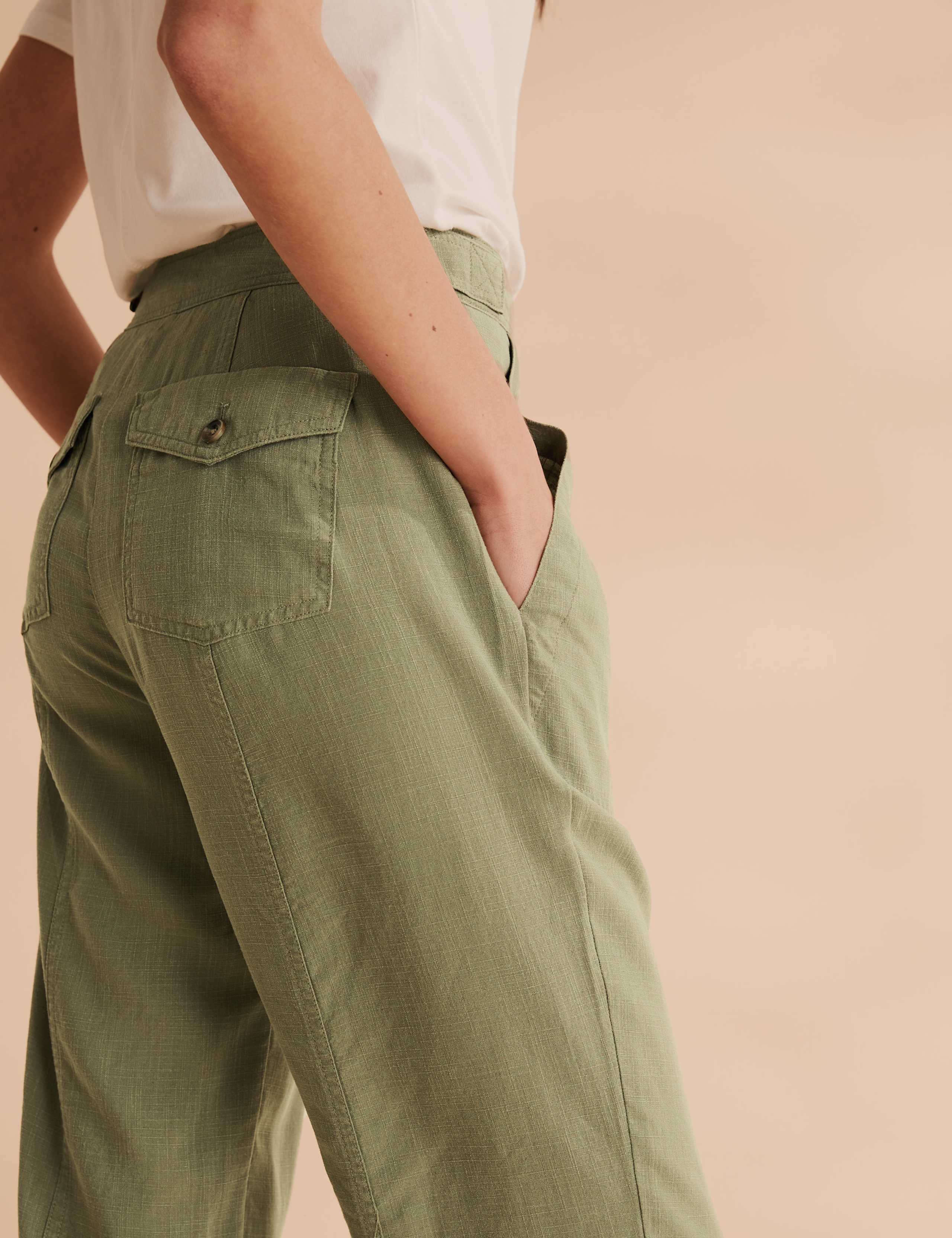 Tencel™ Cargo Straight Ankle Grazer Trousers 4 of 6