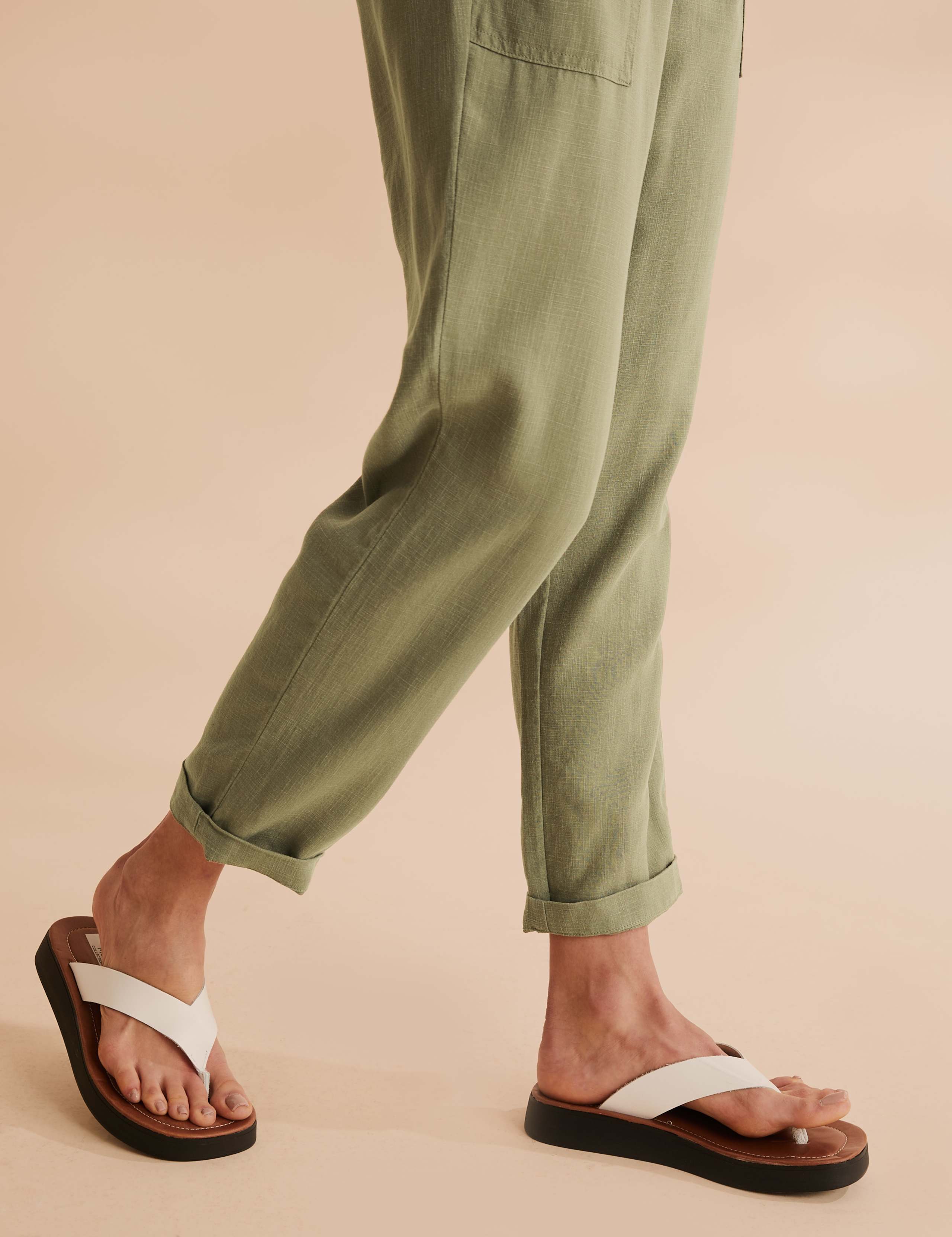 Tencel™ Cargo Straight Ankle Grazer Trousers 5 of 6