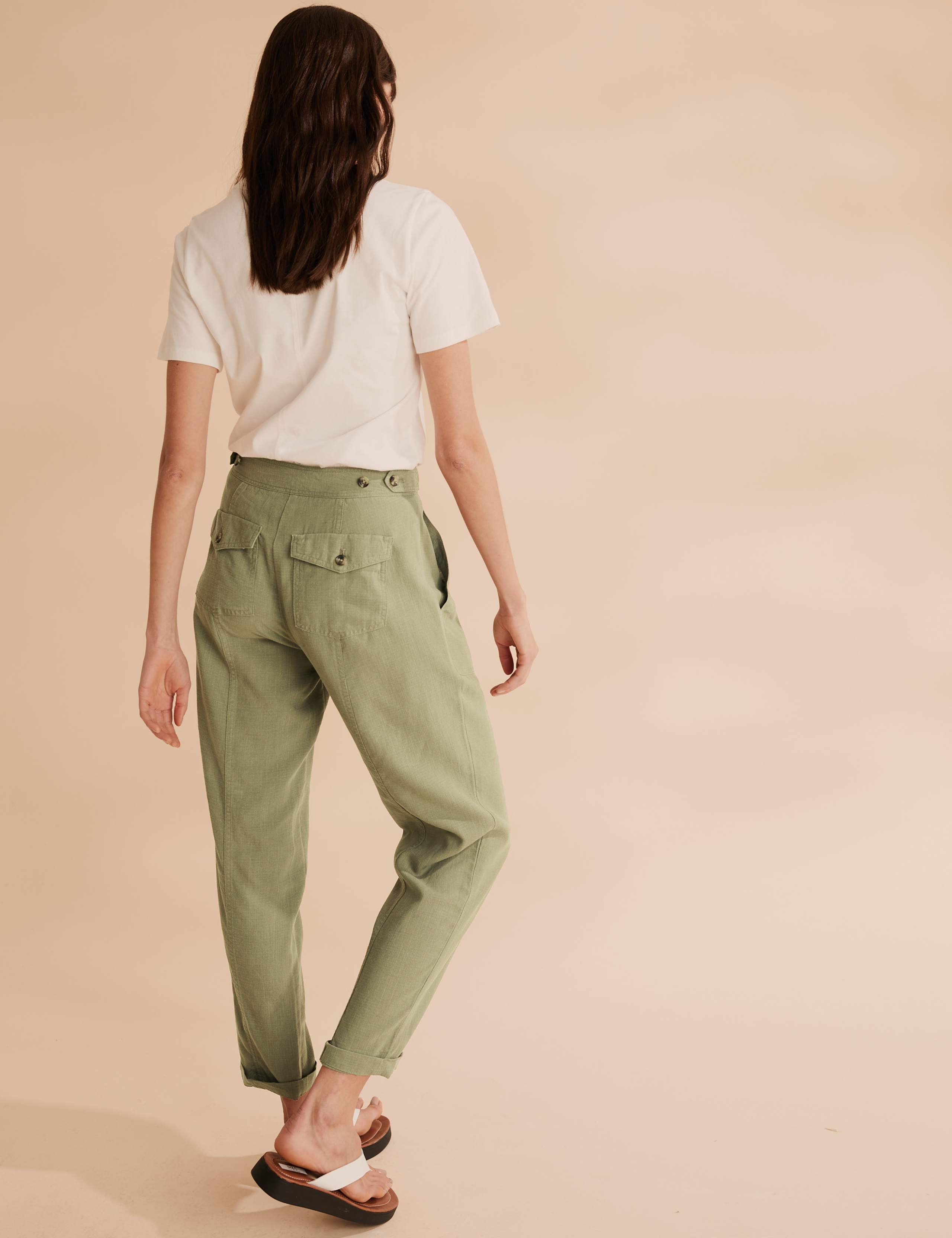 Tencel™ Cargo Straight Ankle Grazer Trousers 6 of 6