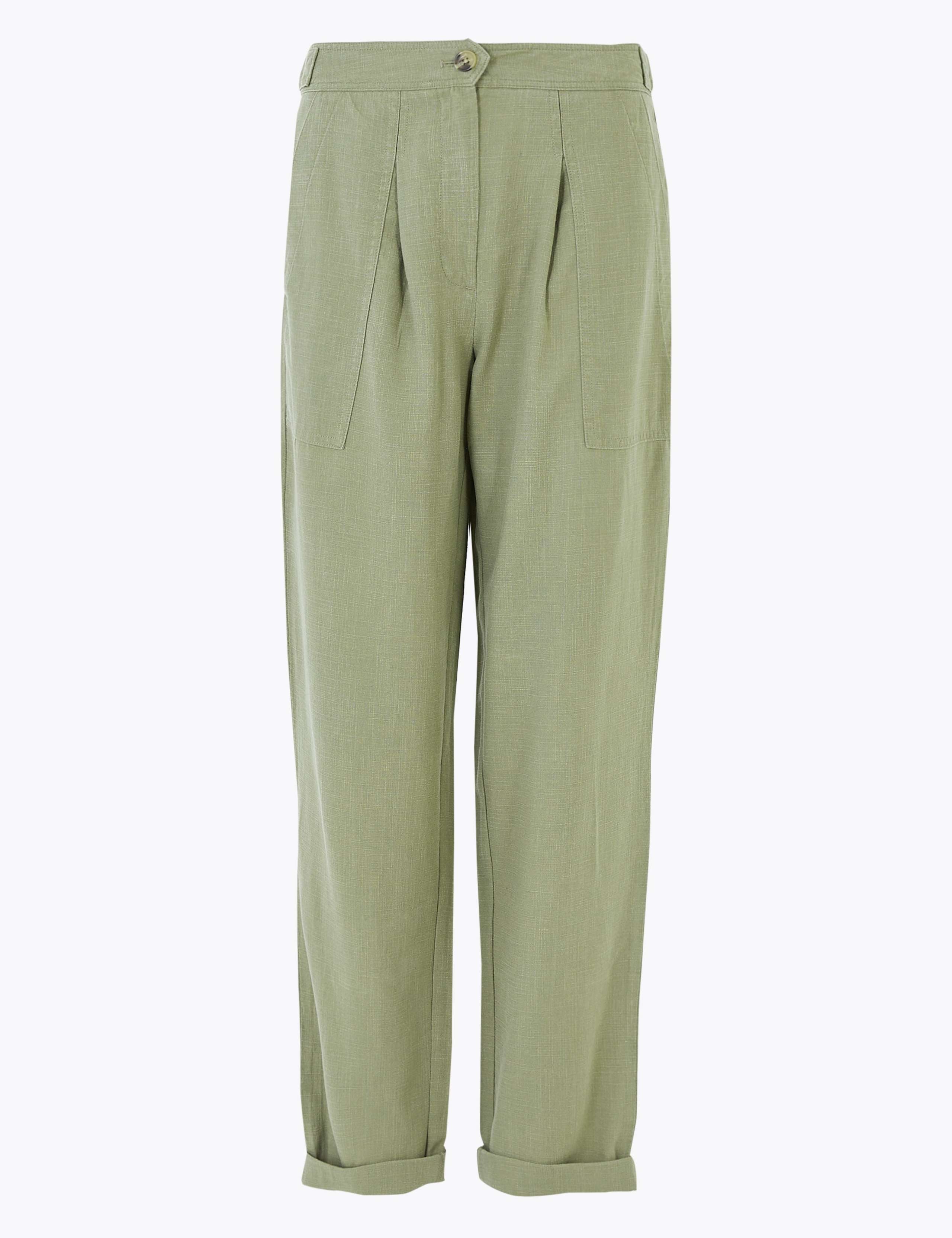 Tencel™ Cargo Straight Ankle Grazer Trousers 2 of 6