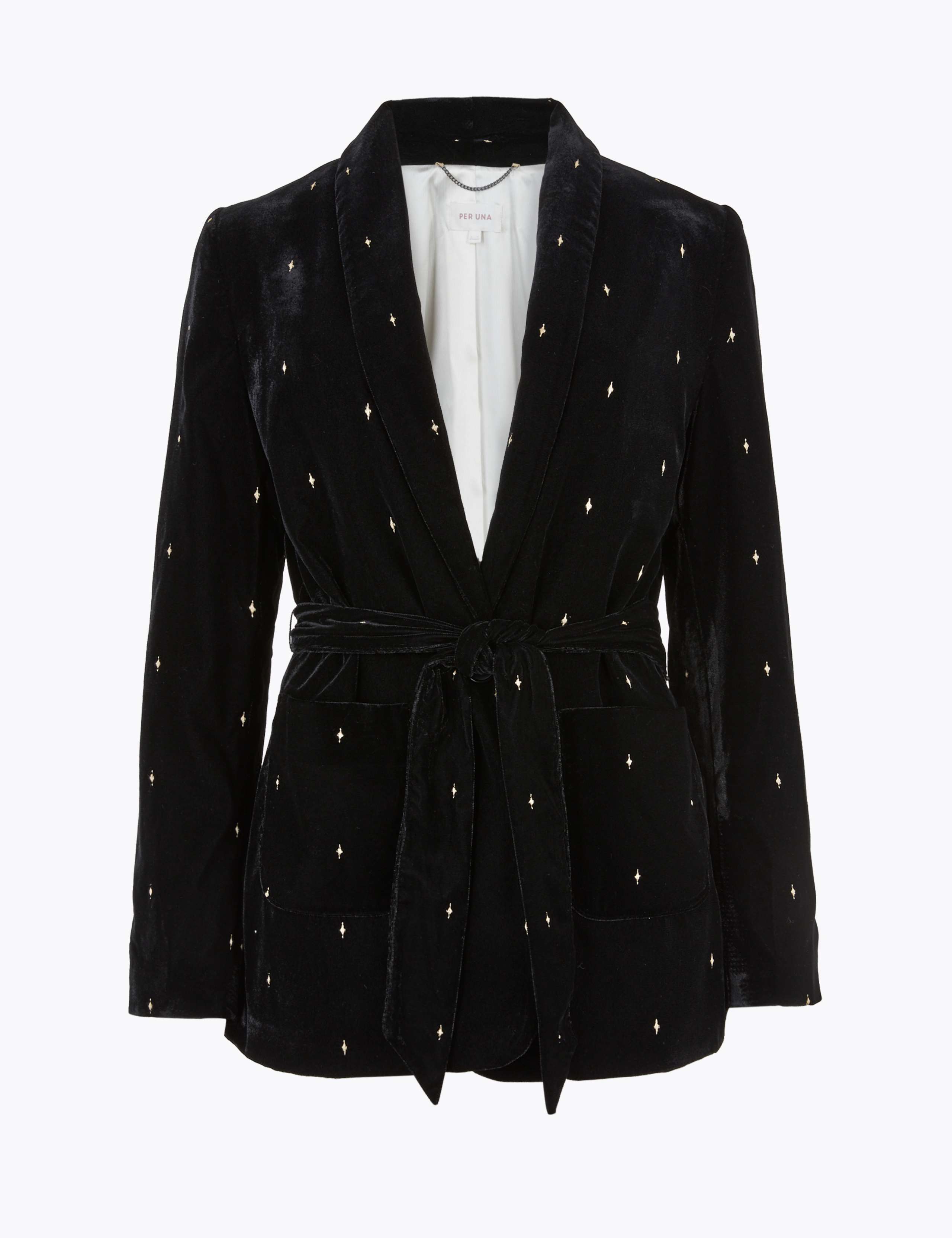 Relaxed Velvet Belted Blazer 2 of 5
