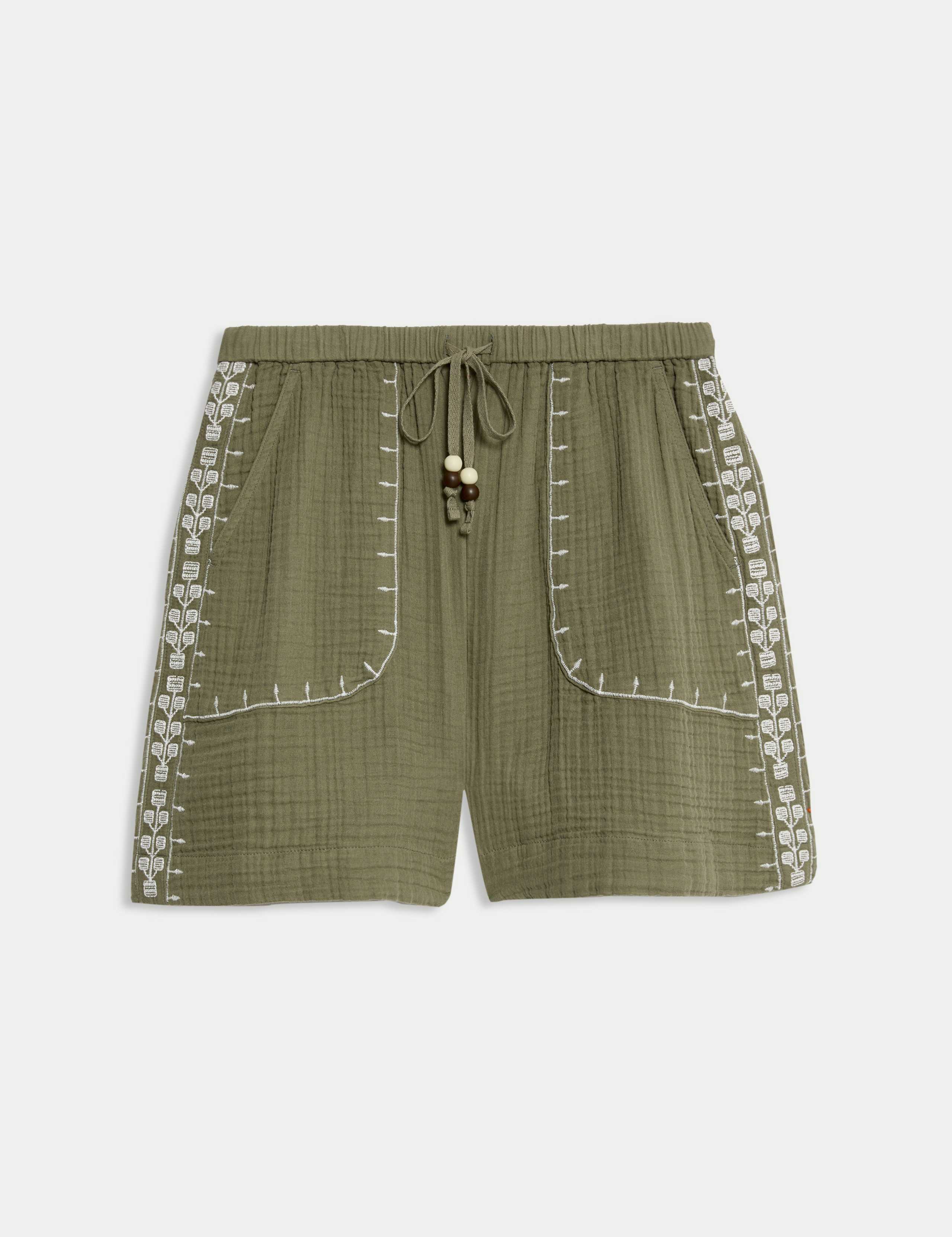 Pure Cotton Embroidered Triple Cloth Shorts 2 of 5