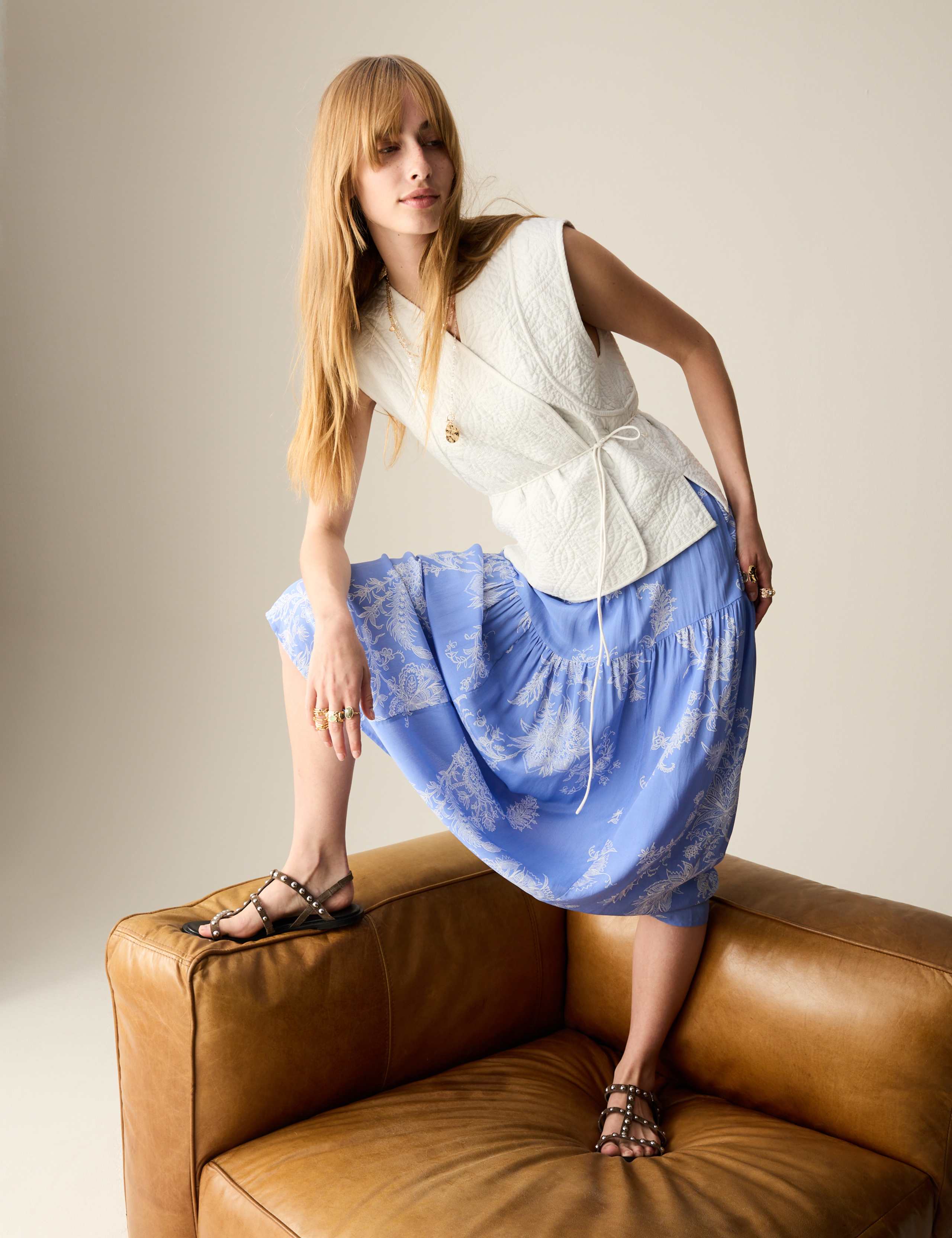 Floral Midi Tiered Maxi Skirt 4 of 5