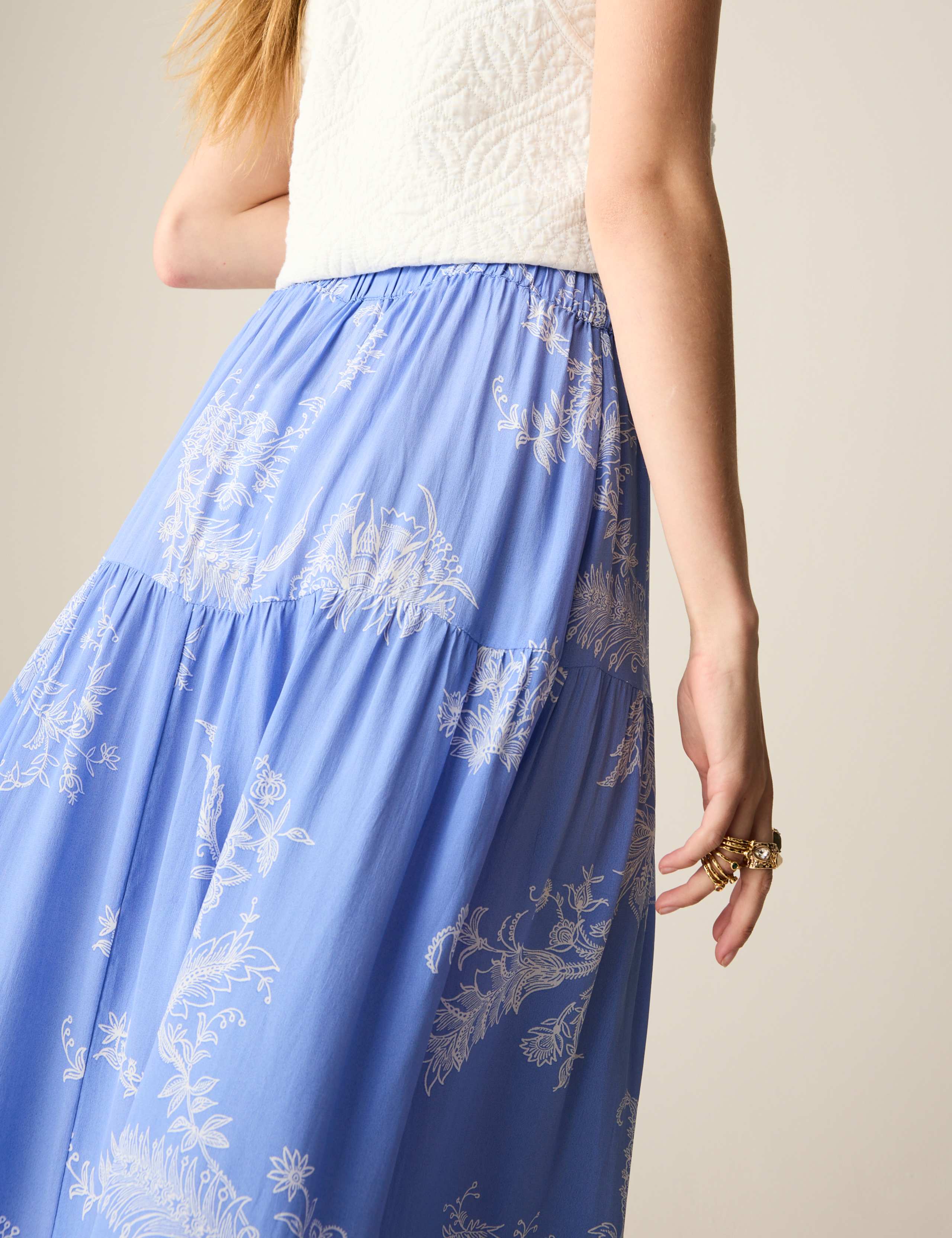 Floral Midi Tiered Maxi Skirt 5 of 5