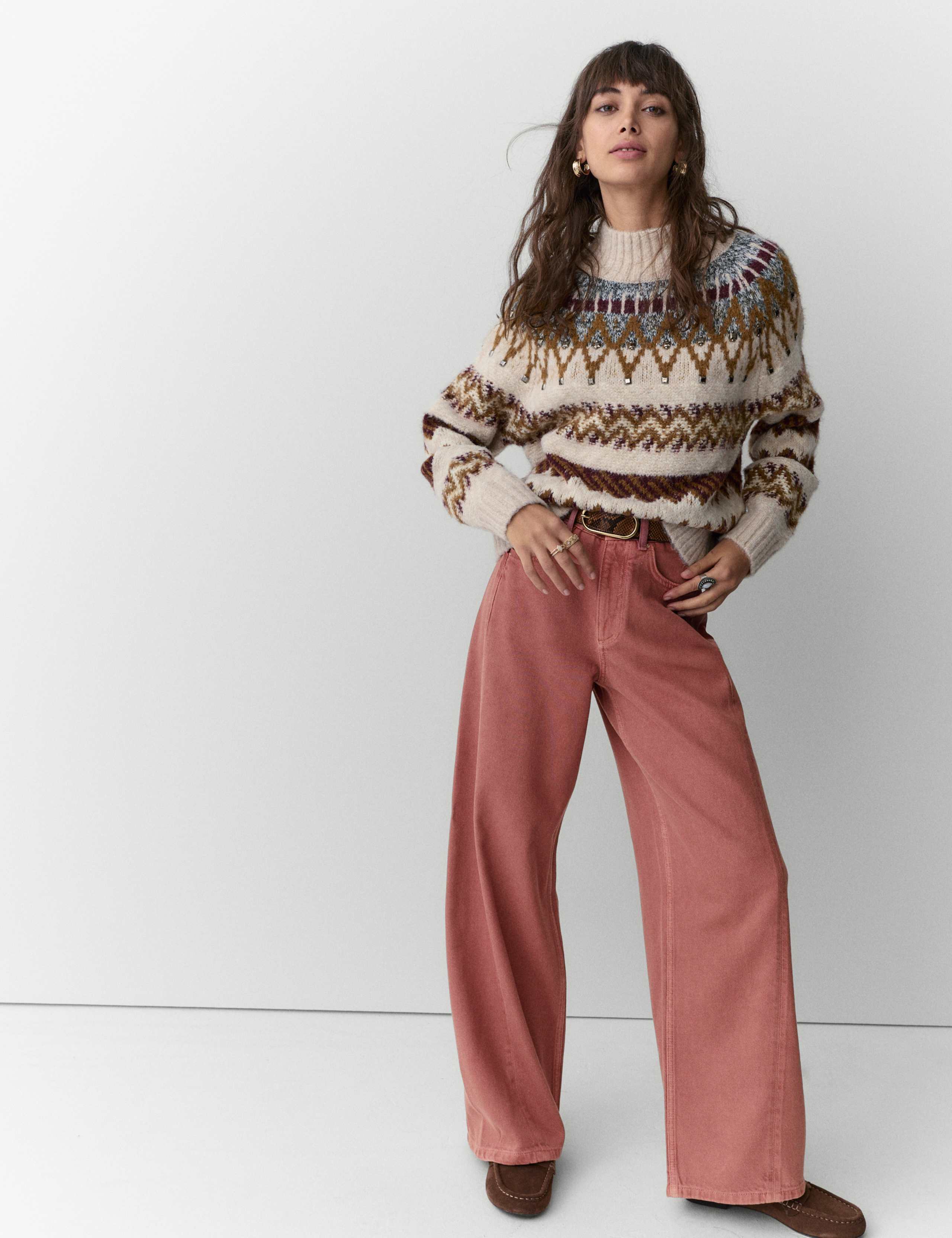 Lyocell Blend High Waisted Wide Leg Jeans 3 of 6