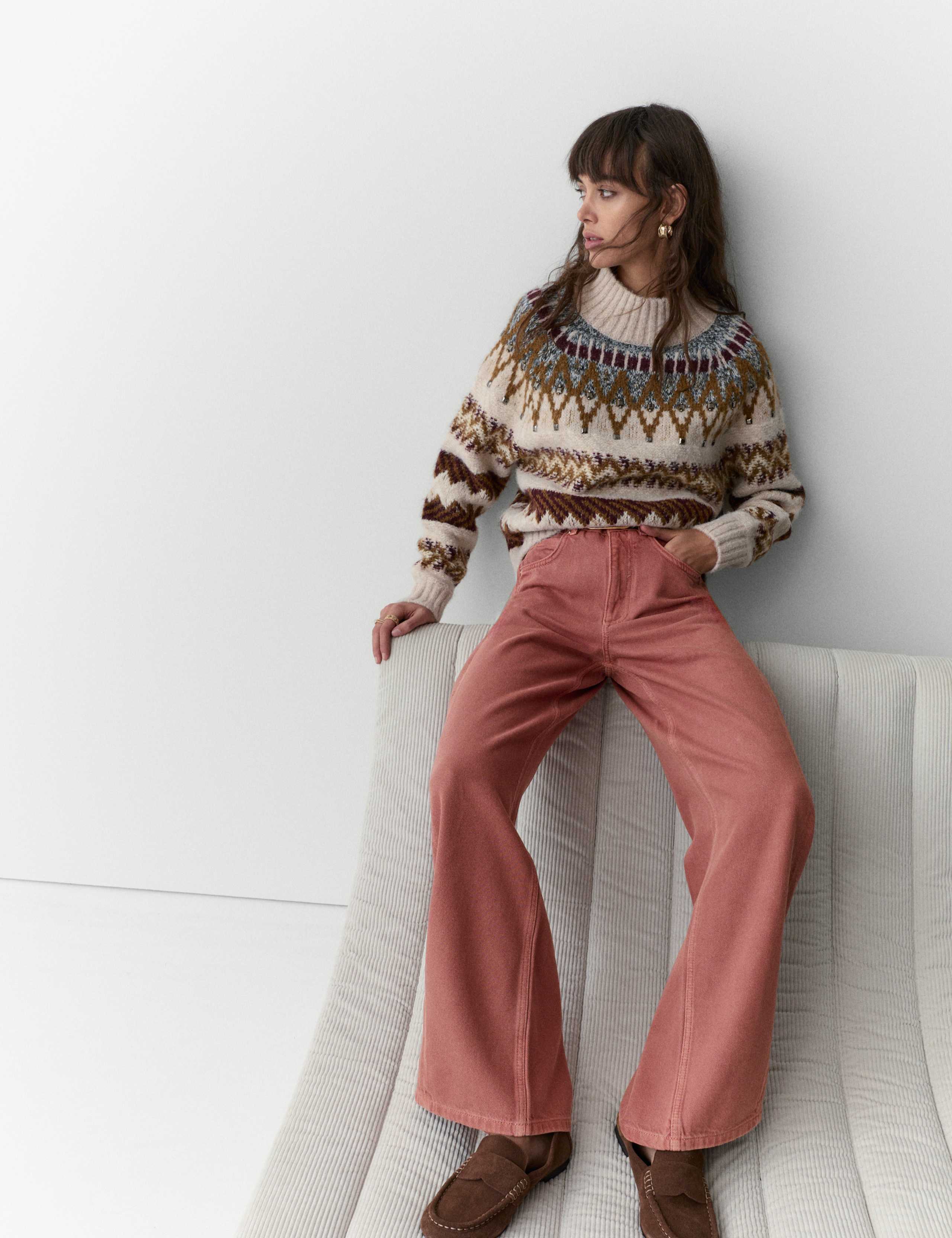 Lyocell Blend High Waisted Wide Leg Jeans 4 of 6