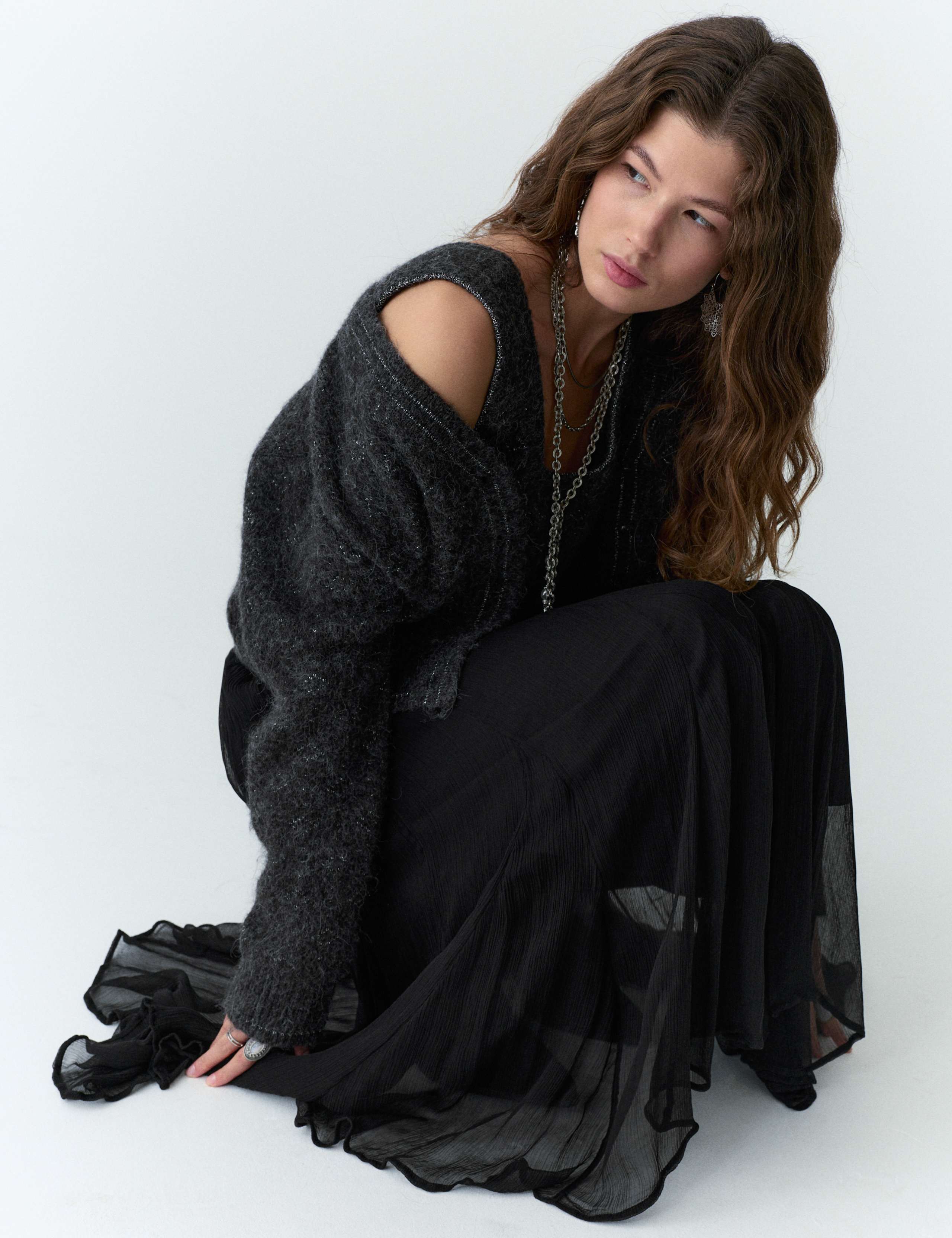 Cupro Chiffon Midaxi Skirt 3 of 5