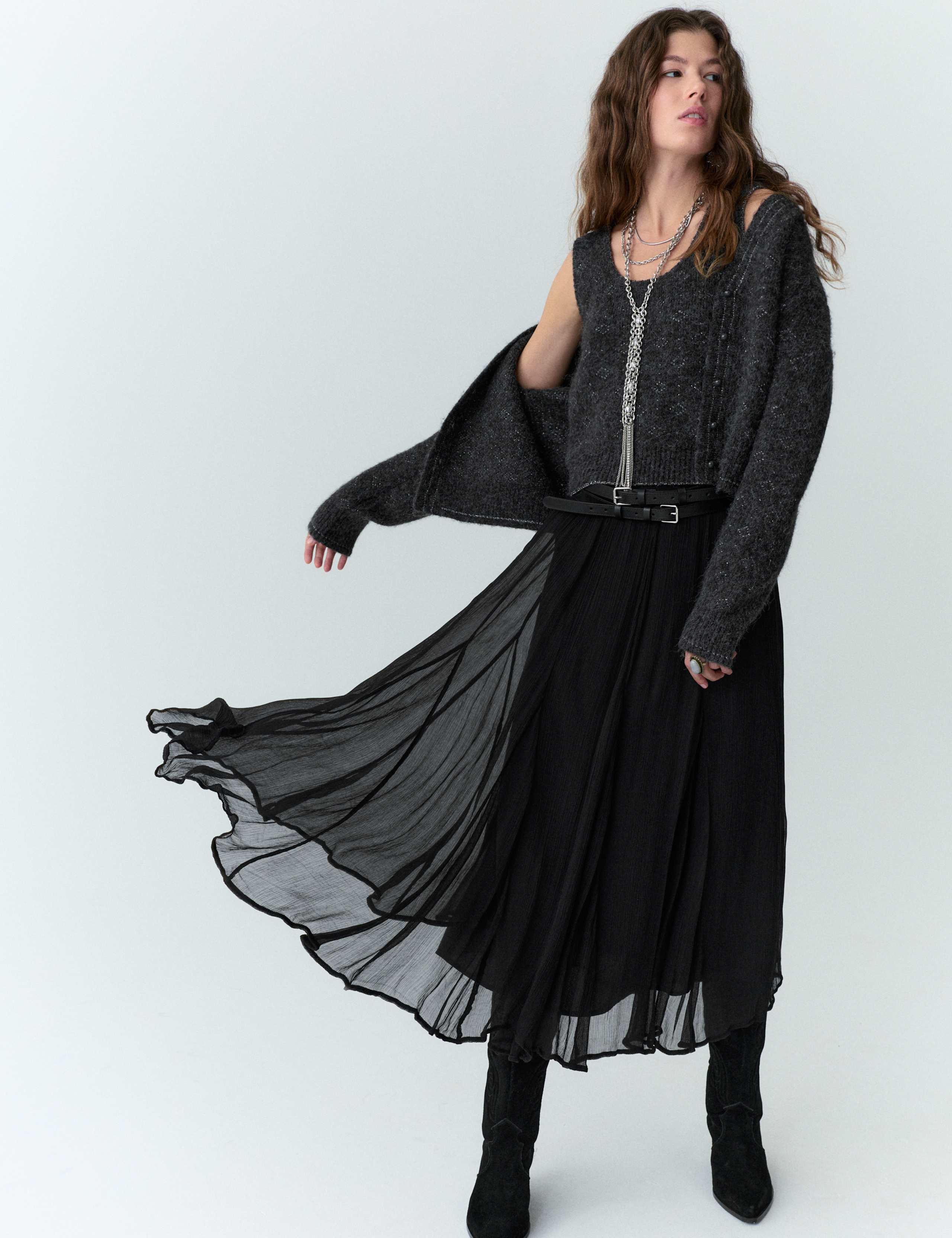 Pure Cupro Chiffon Maxi Skirt 5 of 5