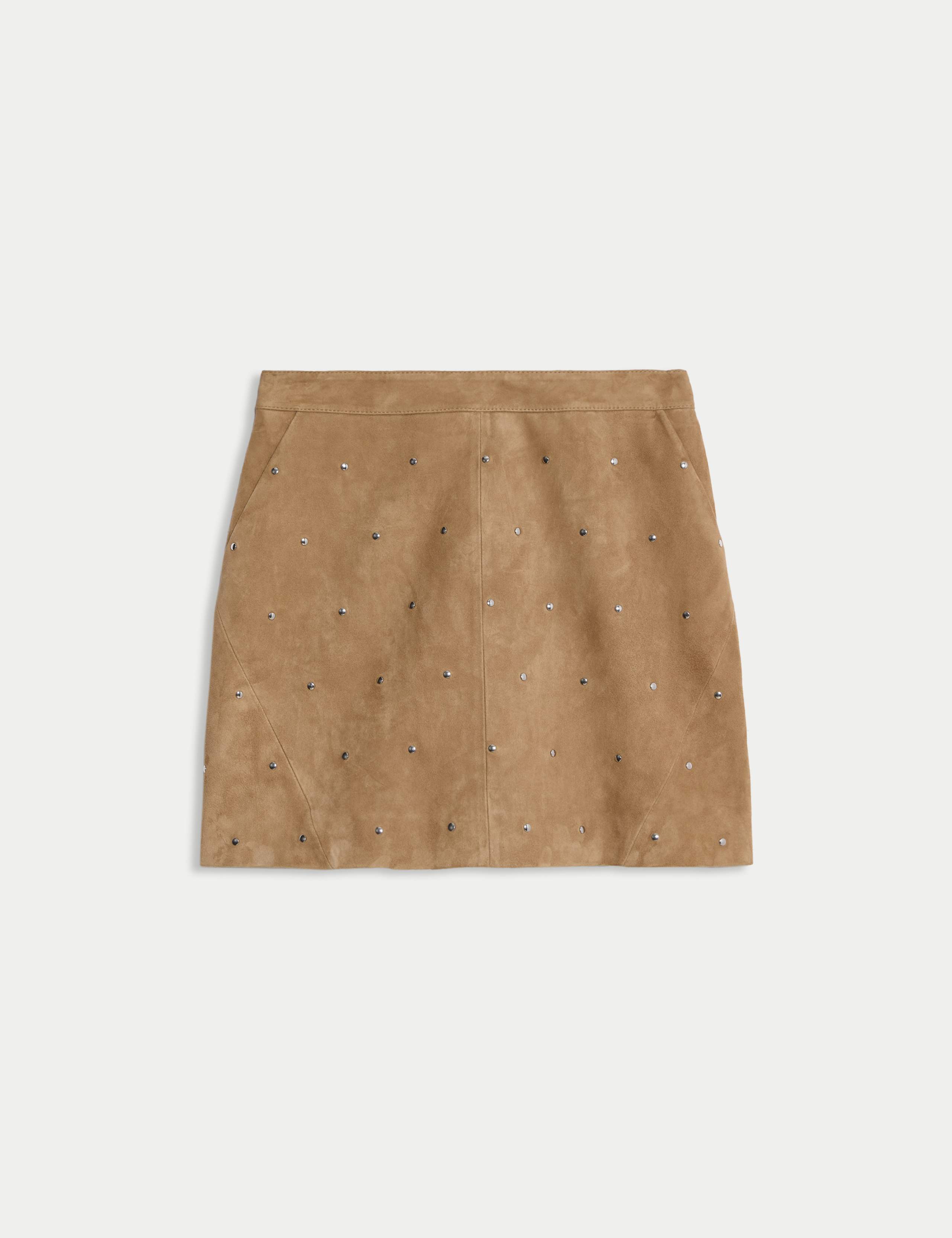 Suede Embellished Studded Mini Skirt 2 of 5