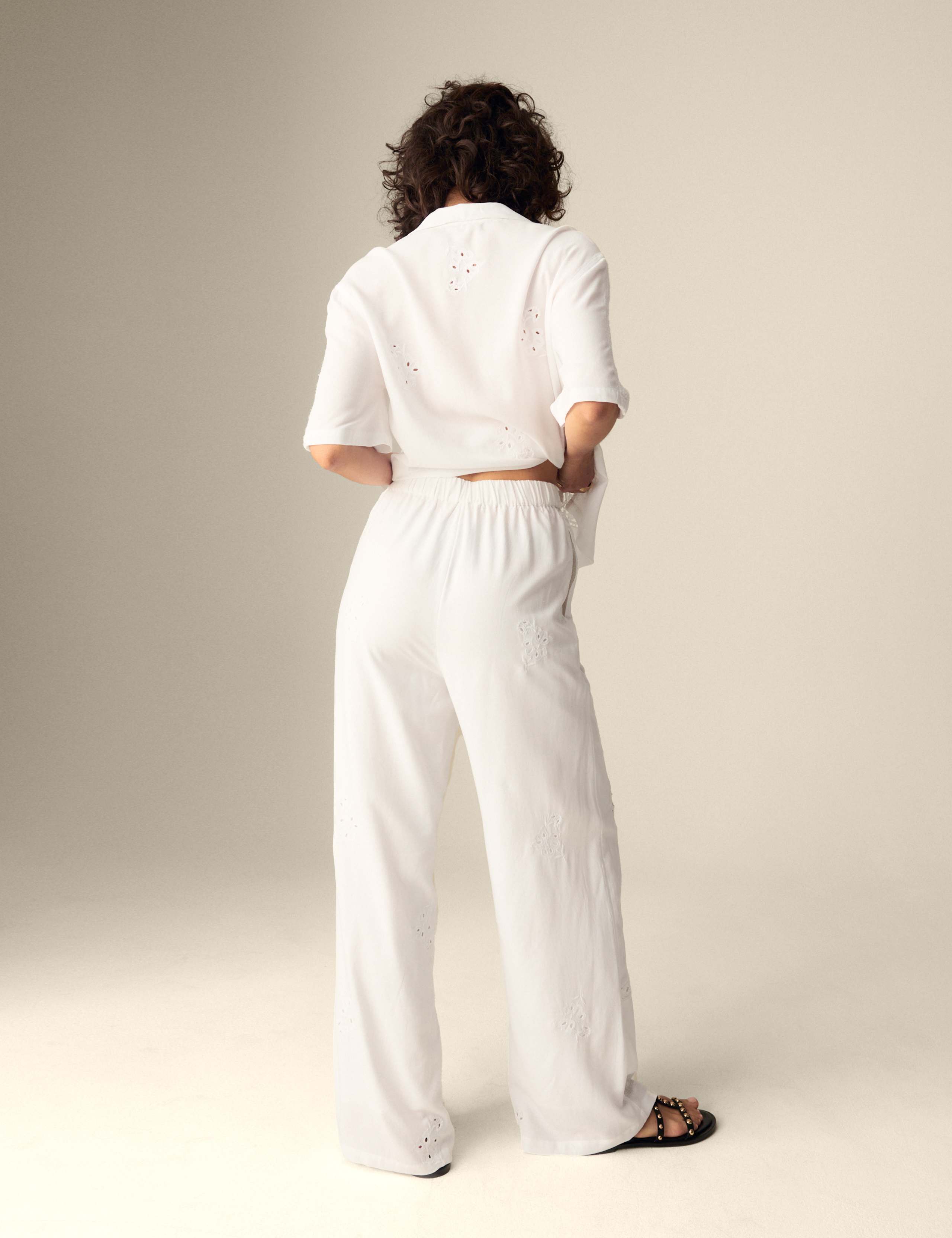 Embroidered Wide Leg Trousers 4 of 5