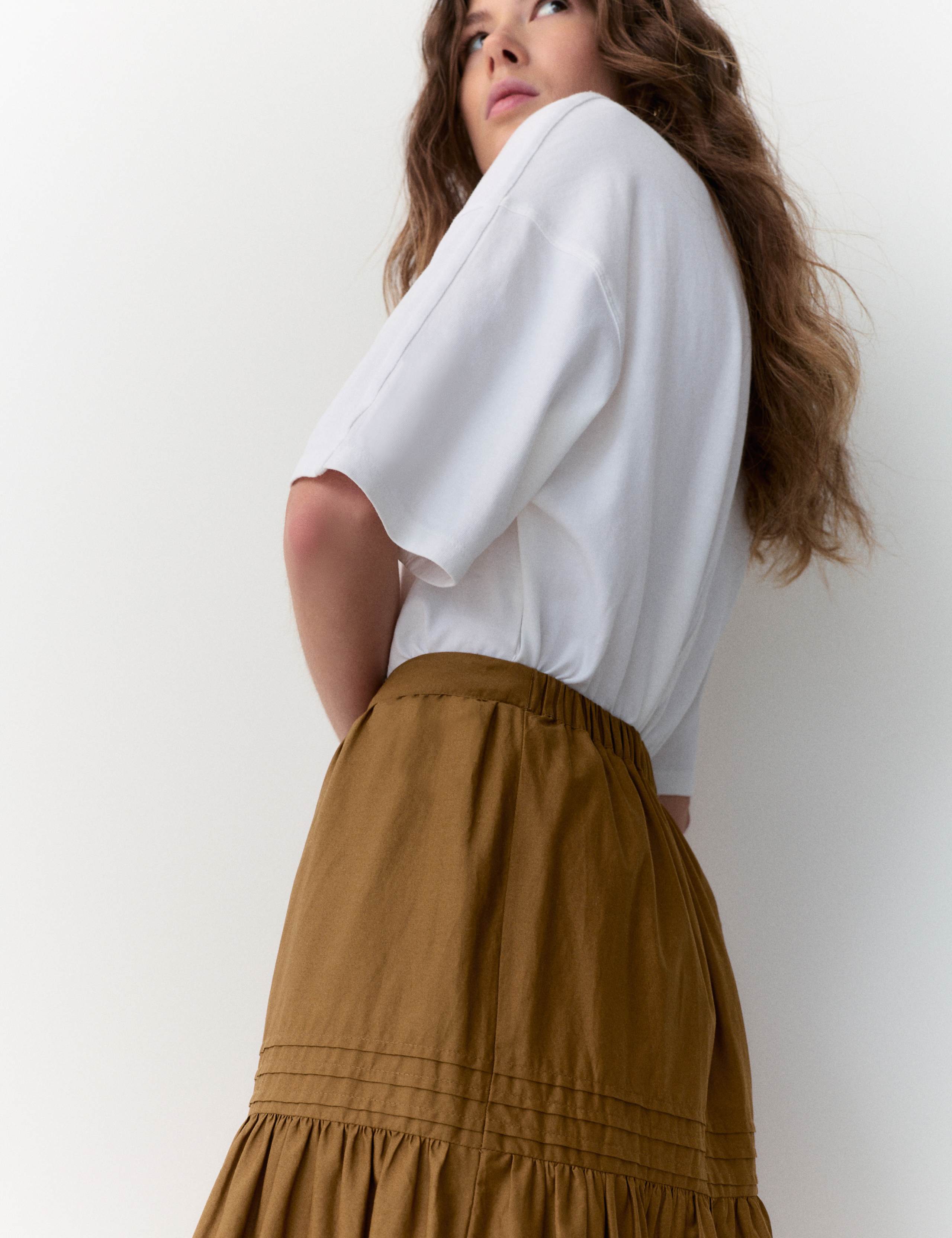 Pure Cotton Midaxi Tiered Skirt 3 of 5