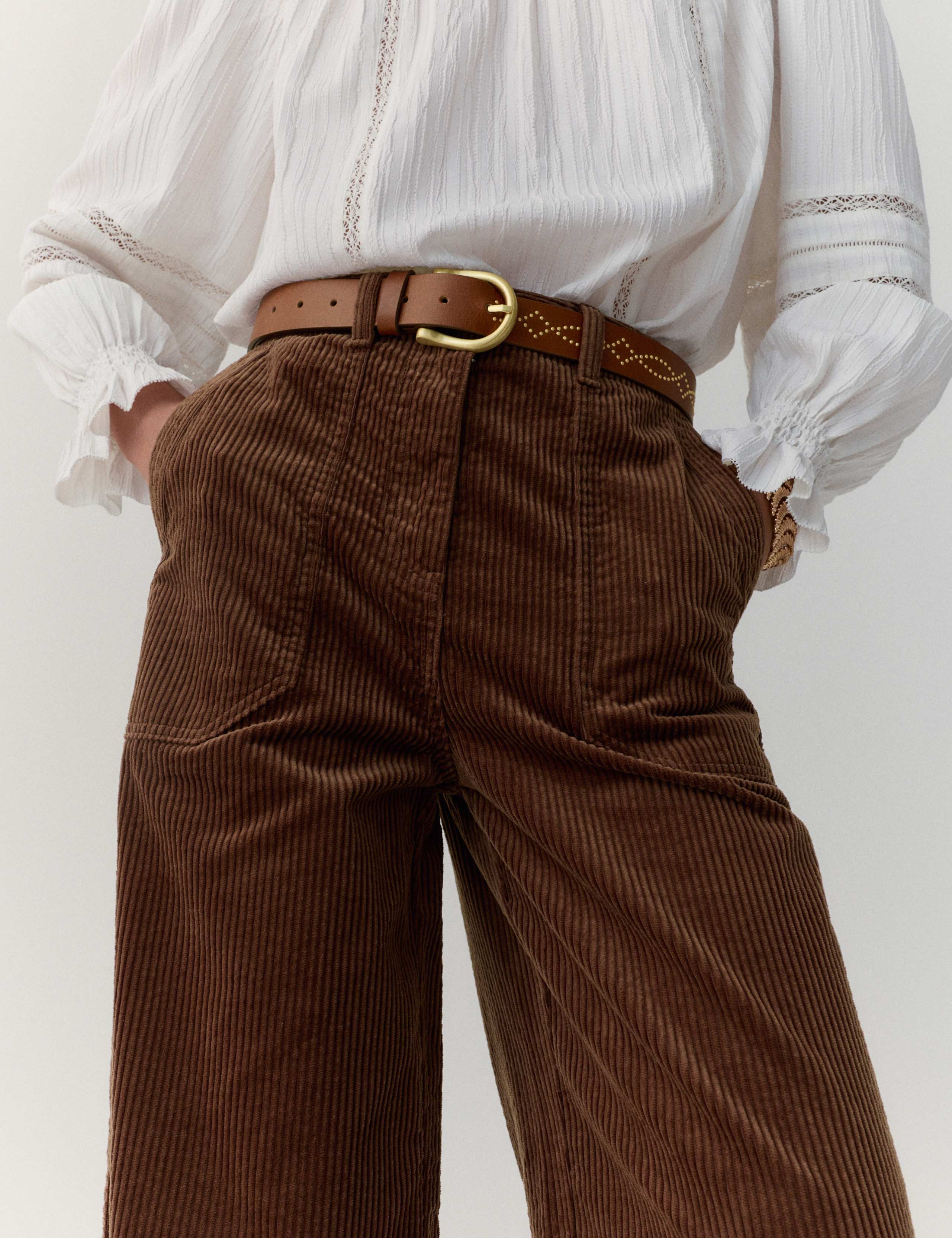 Pure Cotton Cord Wide Leg Trousers 5 of 5
