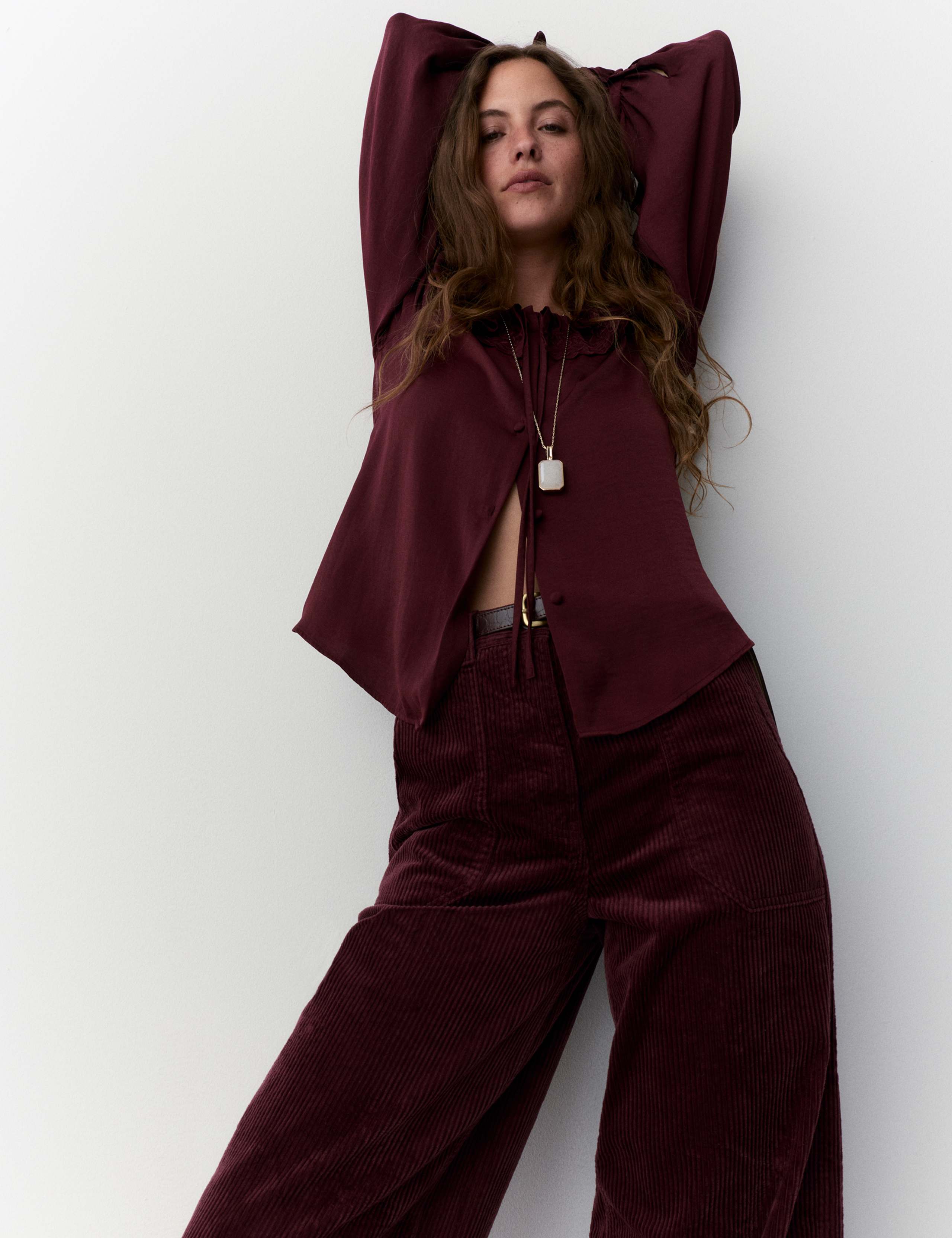 Pure Cotton Cord Barrel Leg Trousers 4 of 5