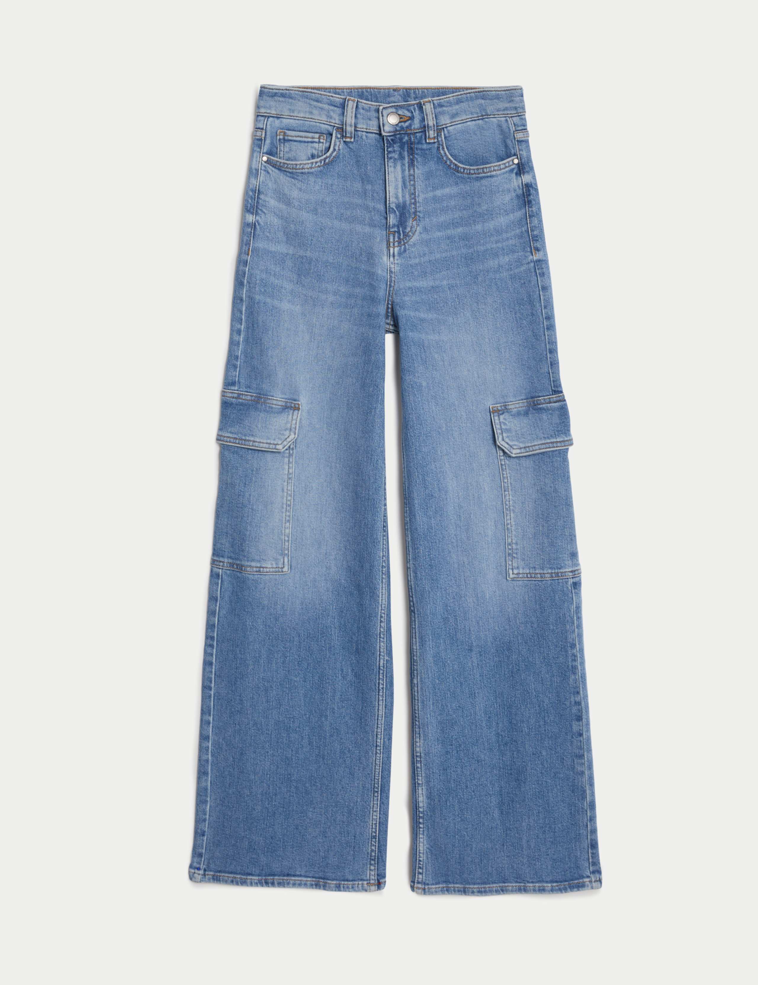 High Waisted Wide Leg Cargo Jeans 2 of 5