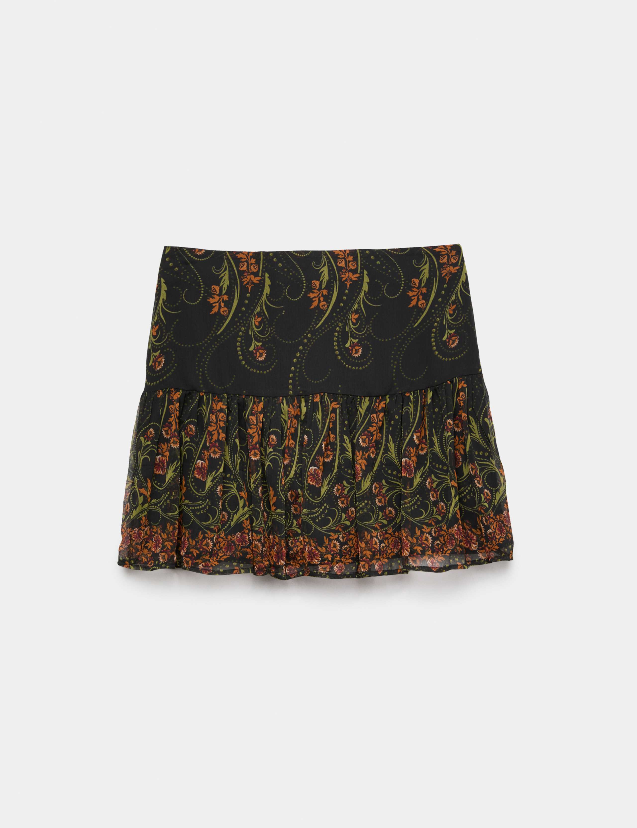 Floral High Waisted Mini Tiered Skirt 2 of 6