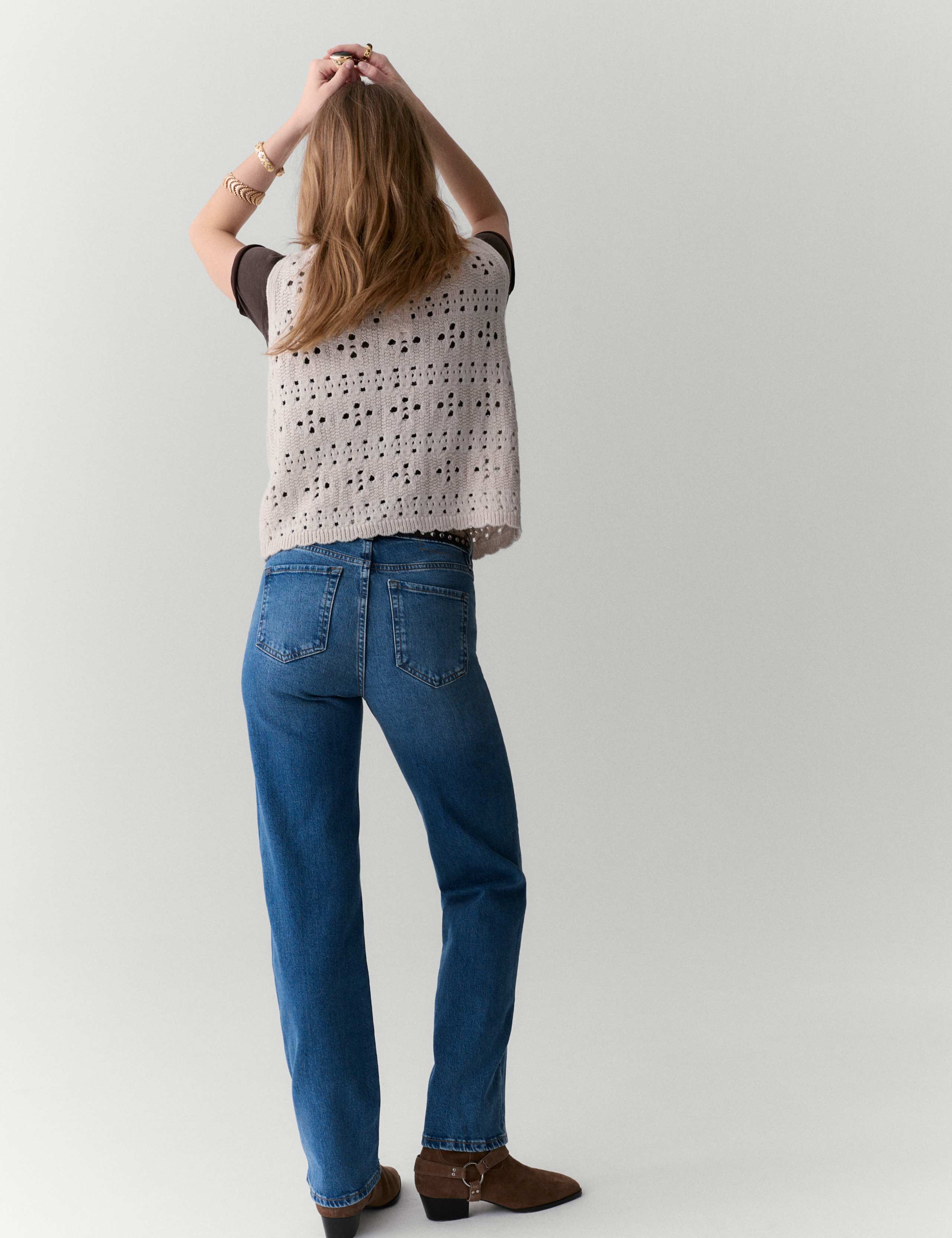 Mid Rise Straight Leg Ankle Grazer Jeans 1 of 6