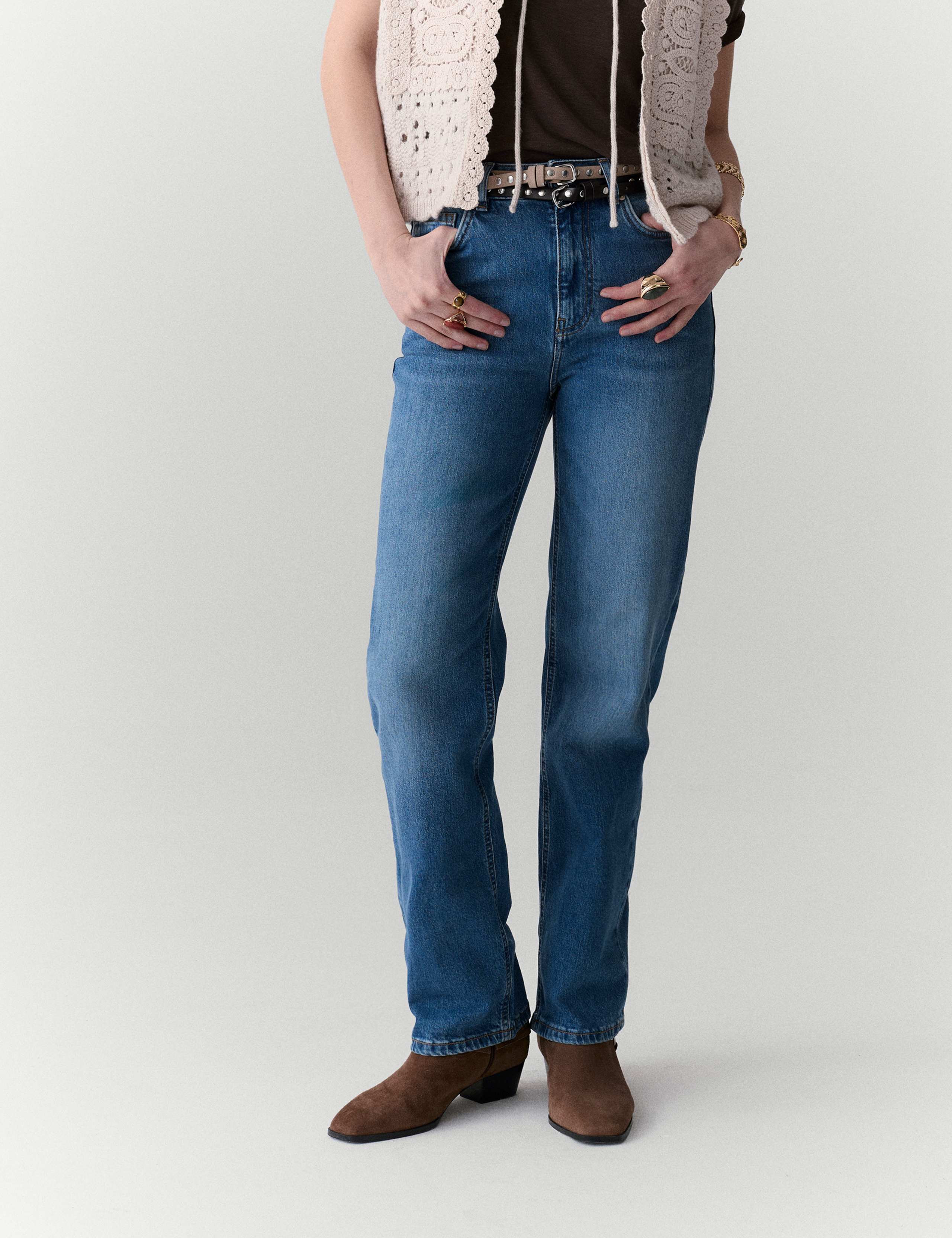 Mid Rise Straight Leg Ankle Grazer Jeans 6 of 6