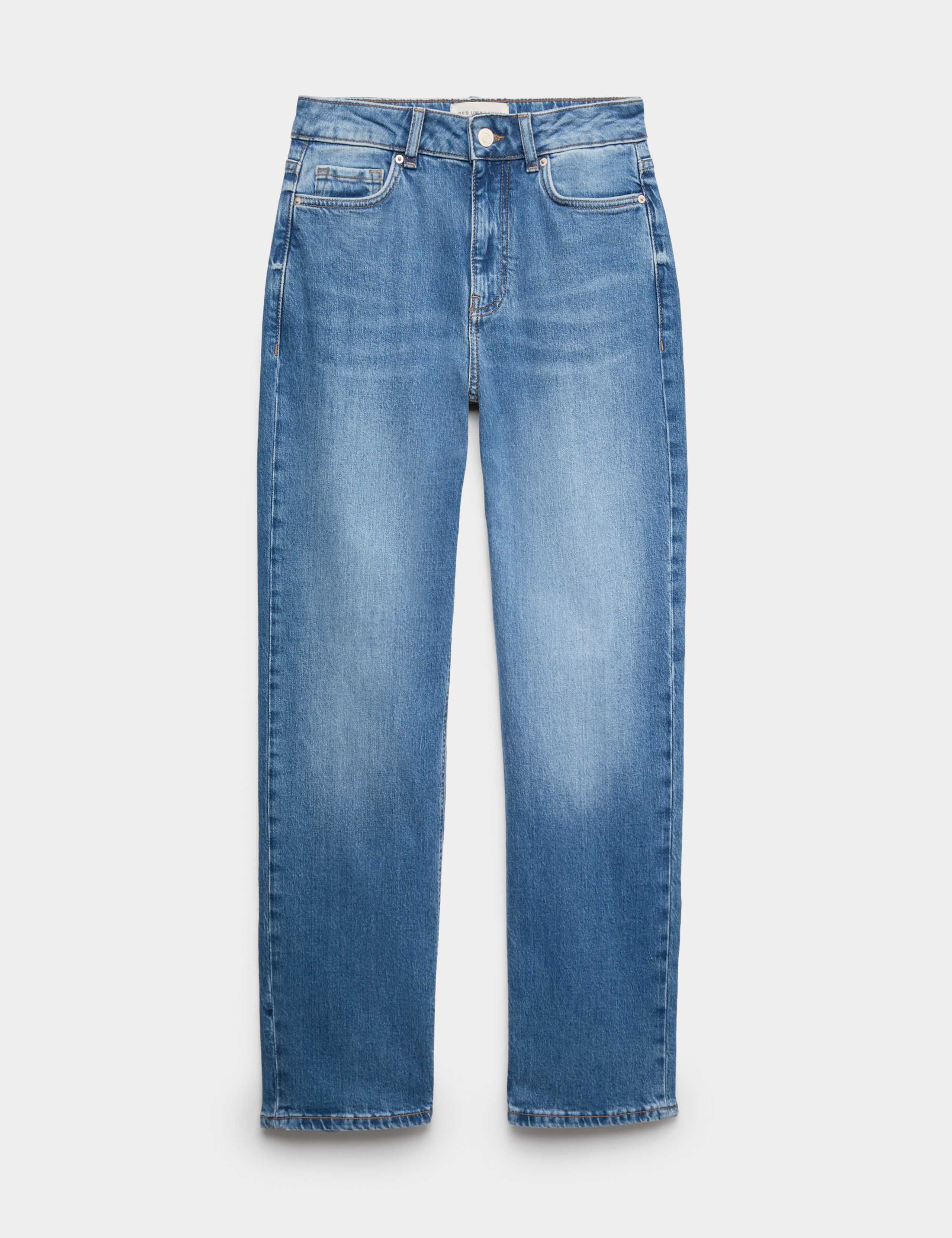 Mid Rise Straight Leg Ankle Grazer Jeans 2 of 6