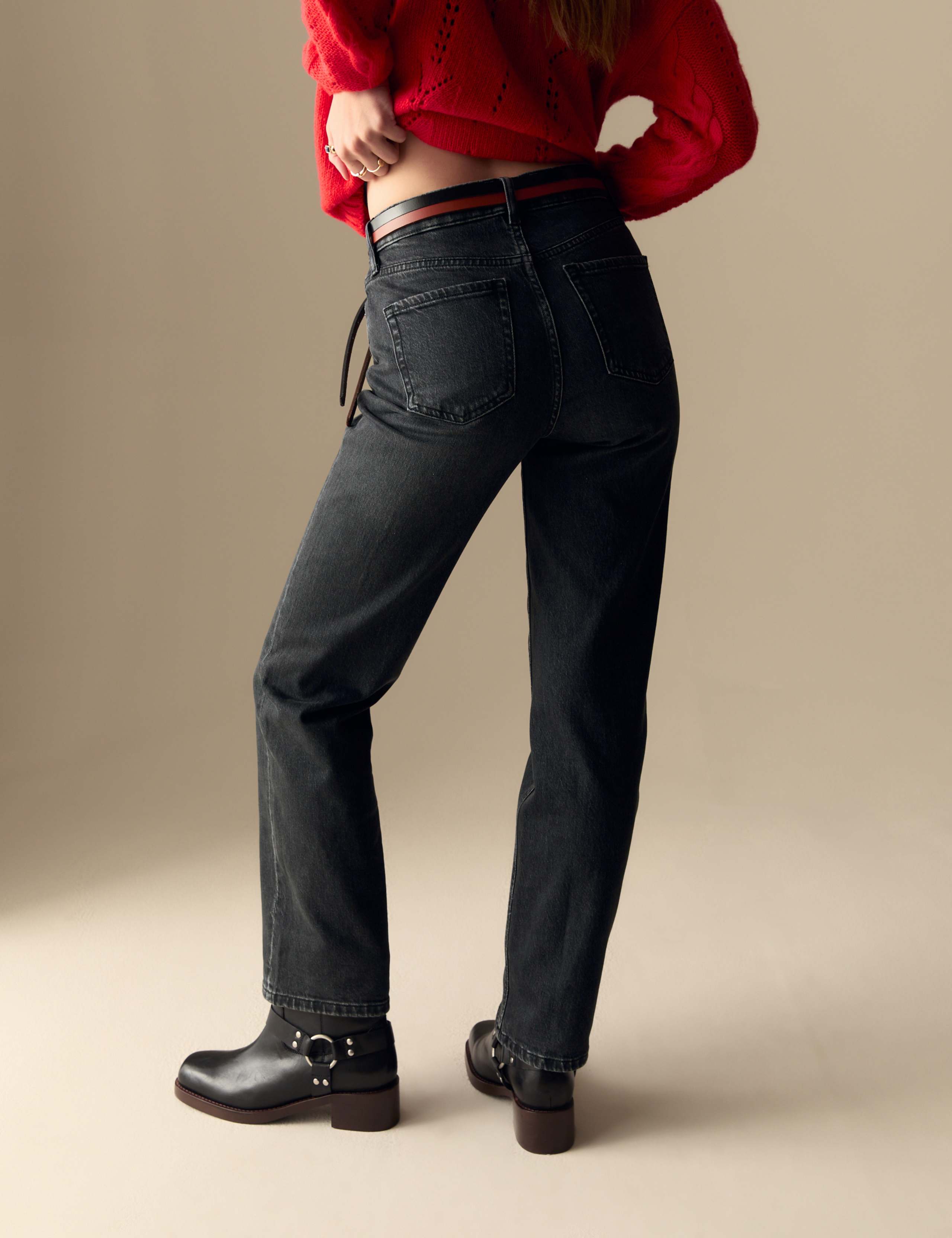 Mid Rise Straight Leg Ankle Grazer Jeans 4 of 6