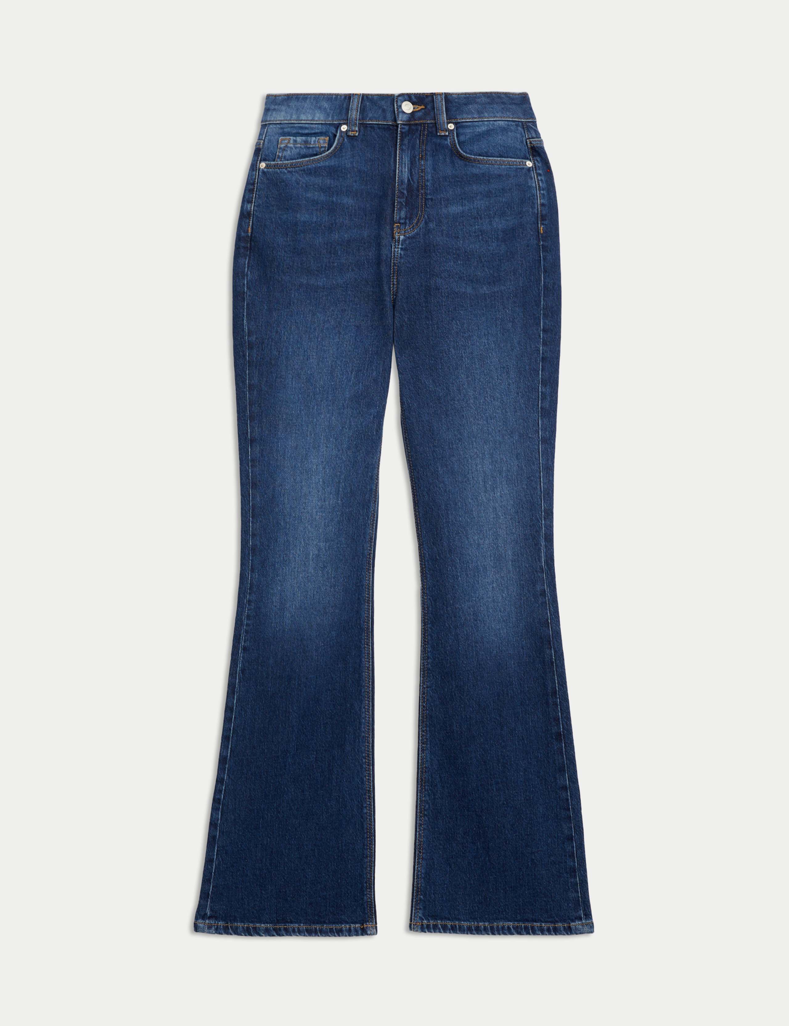 Cotton Rich High Waisted Flared Jeans 2 of 5