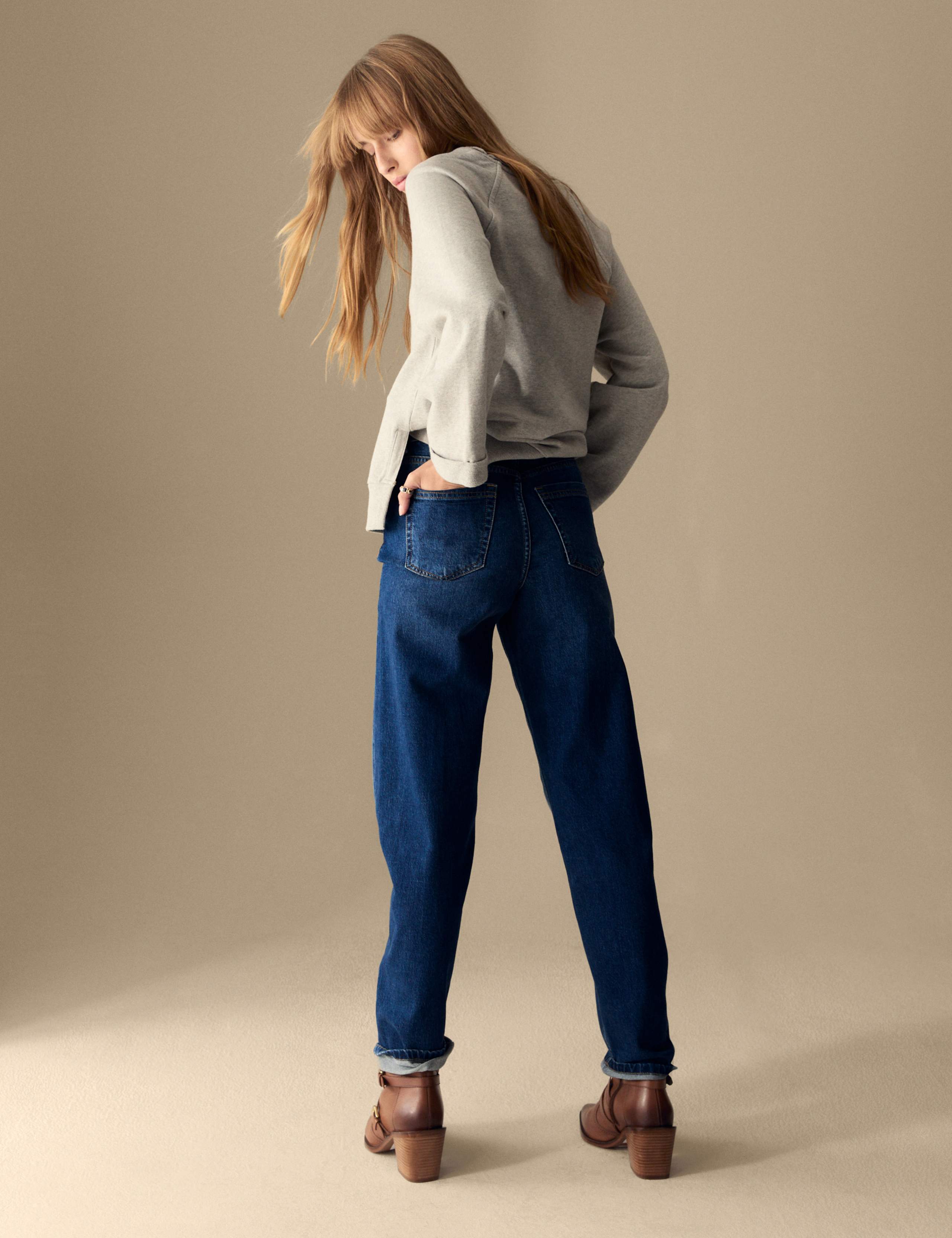 Girlfriend Mid Rise Turn Up Jeans with Lyocell 3 of 4