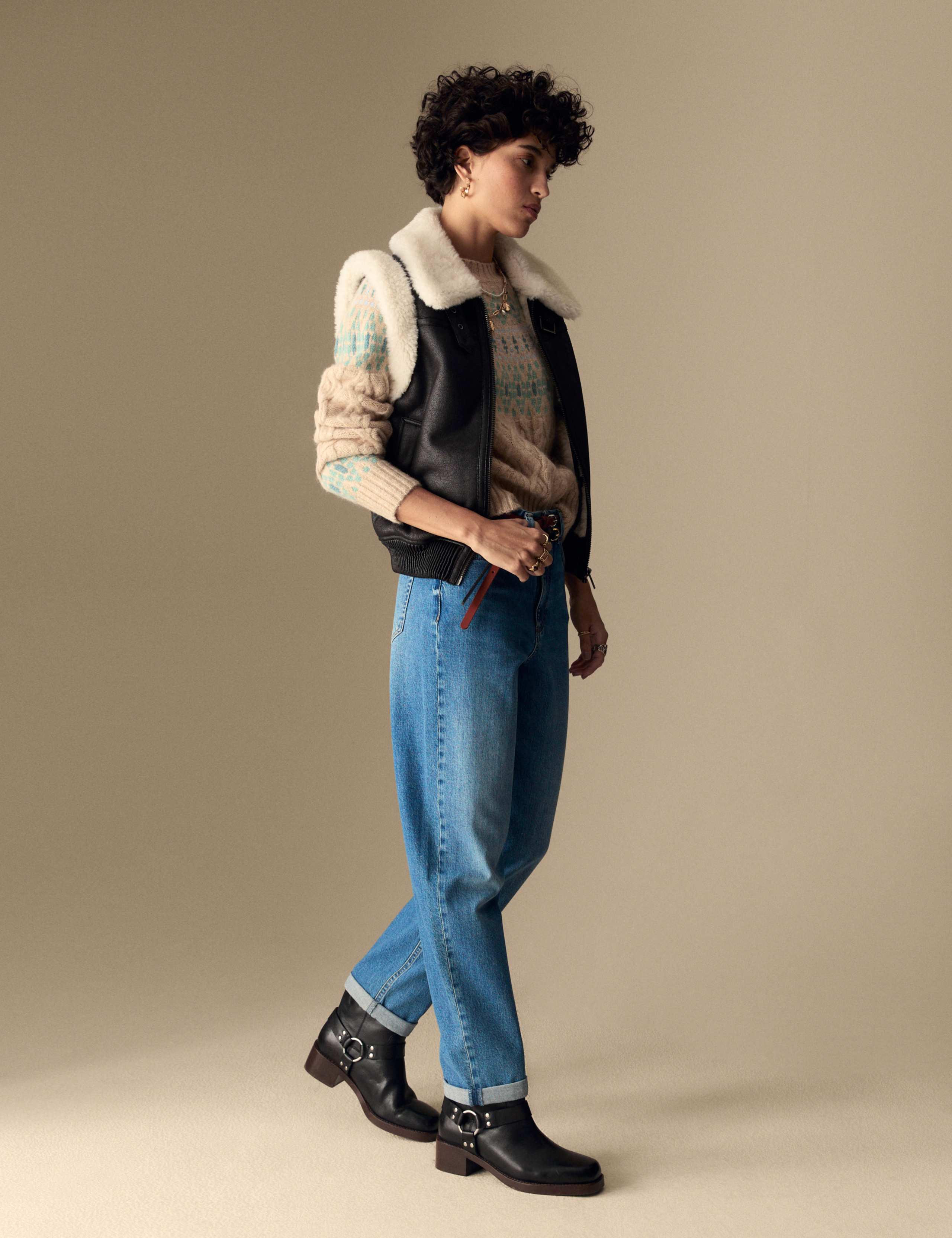 Girlfriend Mid Rise Turn Up Jeans with Lyocell 4 of 5