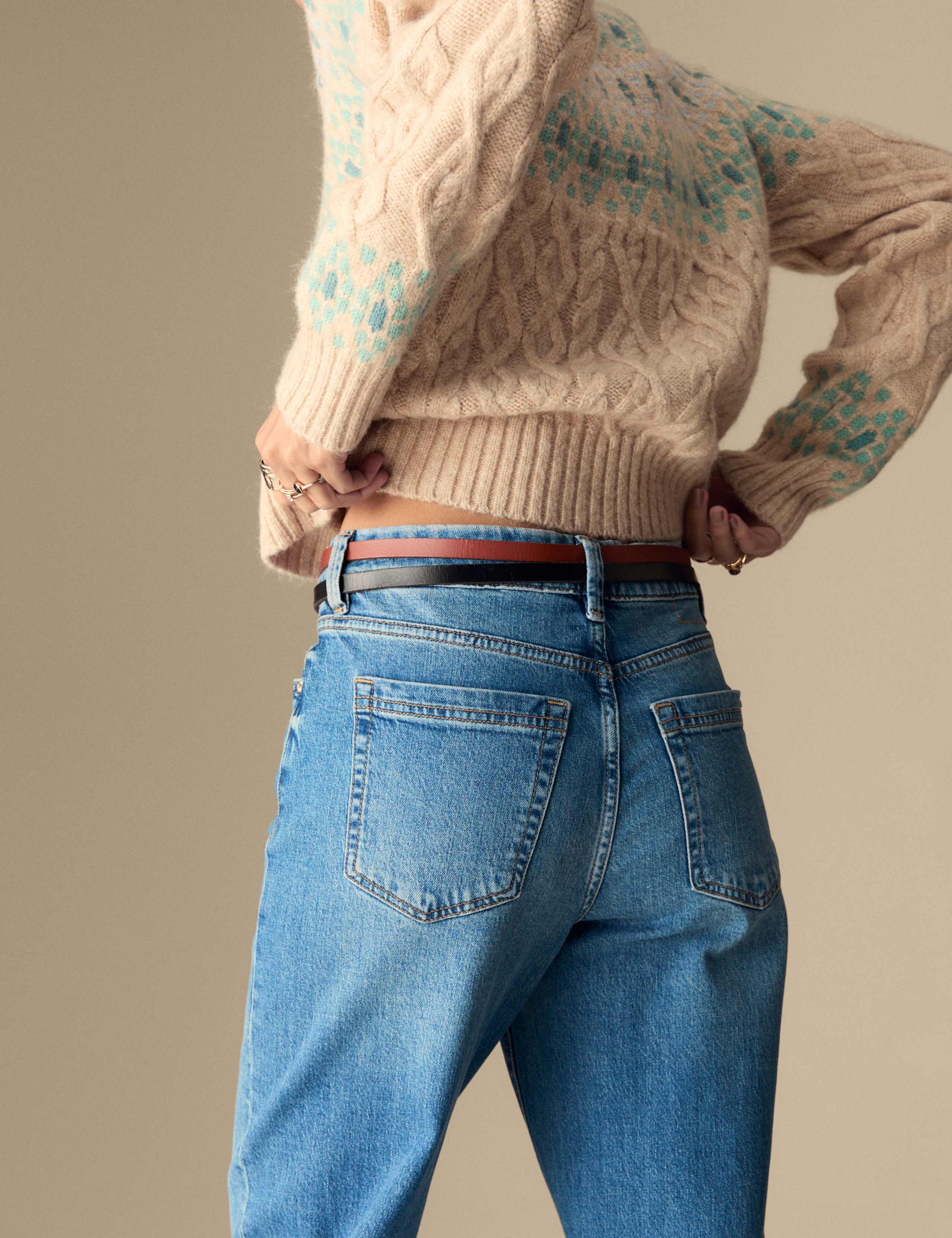 Girlfriend Mid Rise Turn Up Jeans with Lyocell 5 of 5