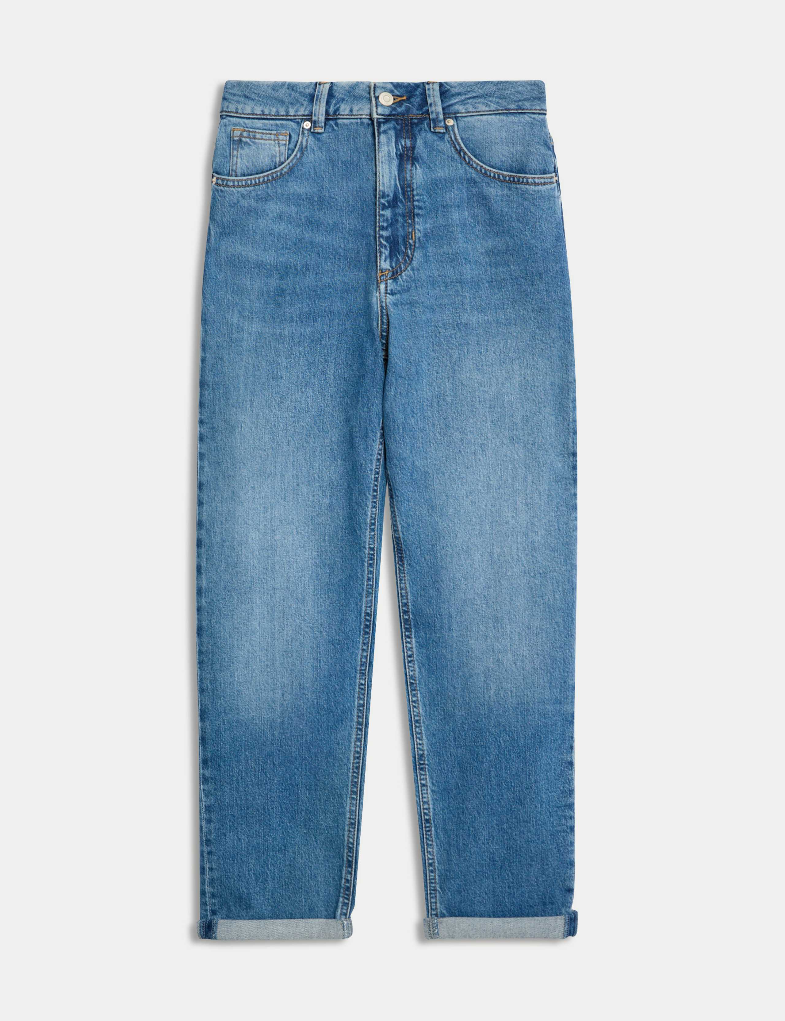Girlfriend Mid Rise Turn Up Jeans with Lyocell 2 of 5