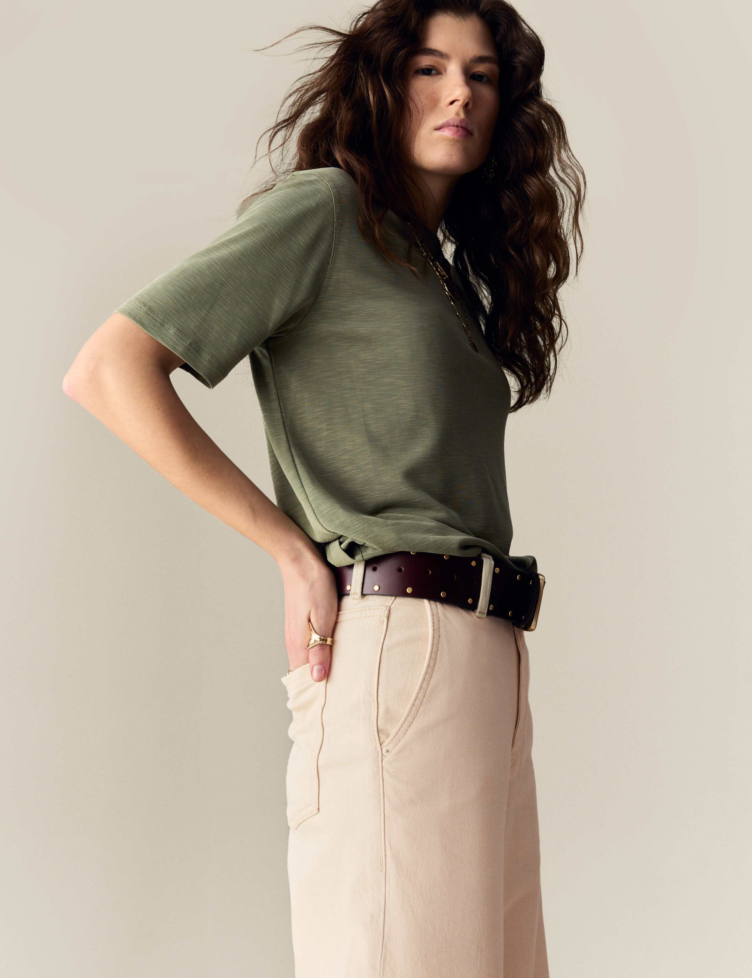 High Waisted Wide Leg Jeans with Lyocell 4 of 6