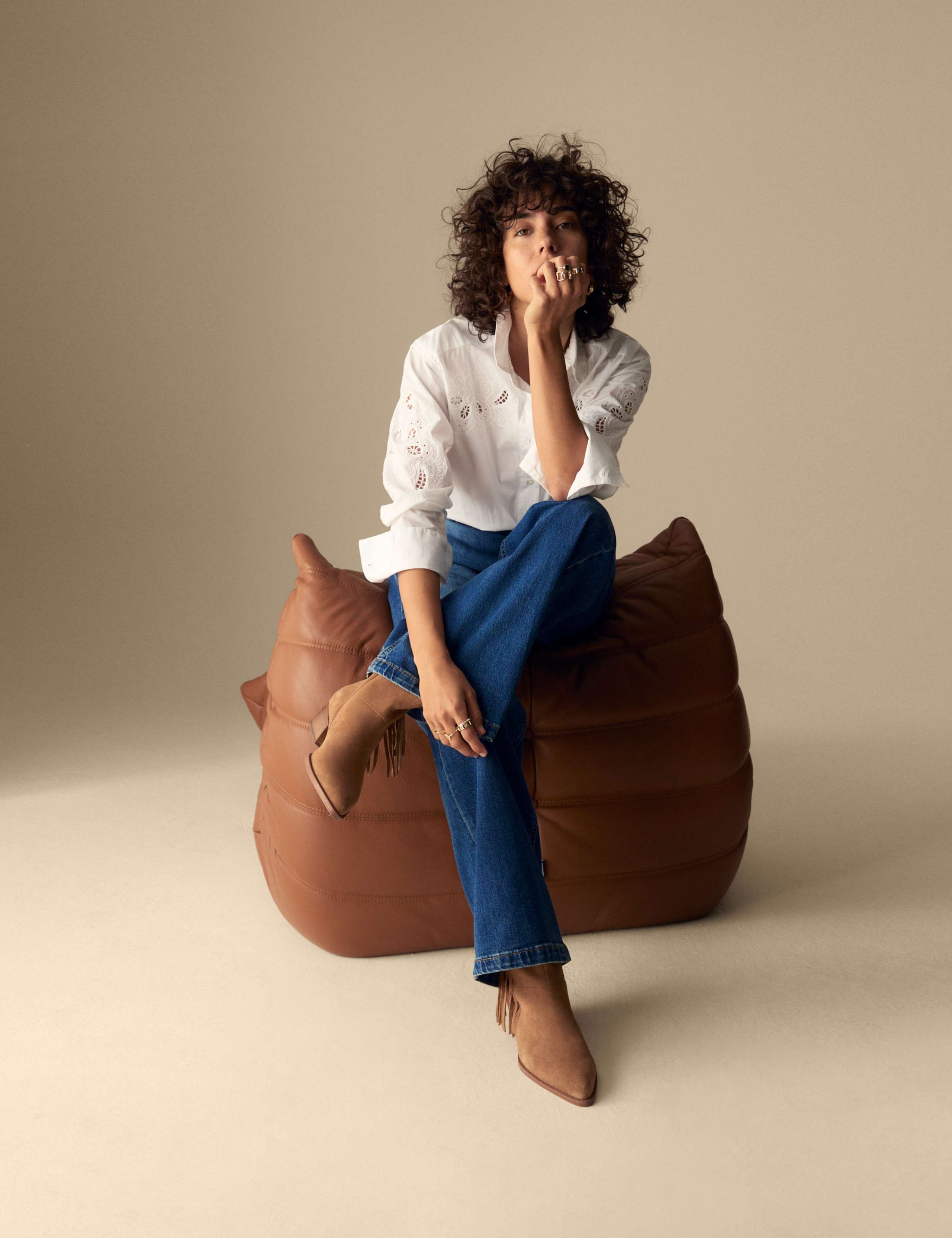 High Waisted Wide Leg Jeans with Lyocell 4 of 5