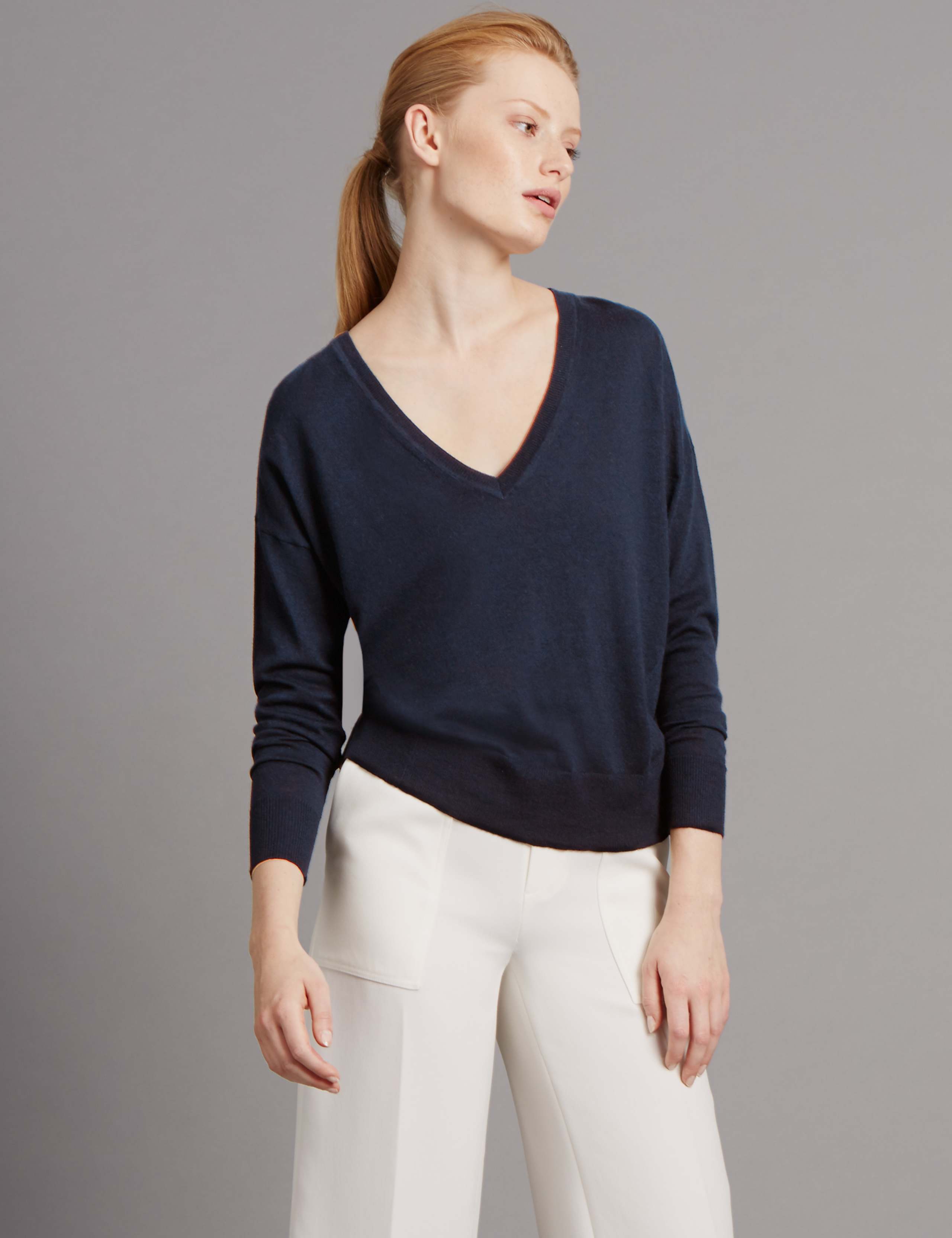 Wool Blend V-Neck Jumper 1 of 3