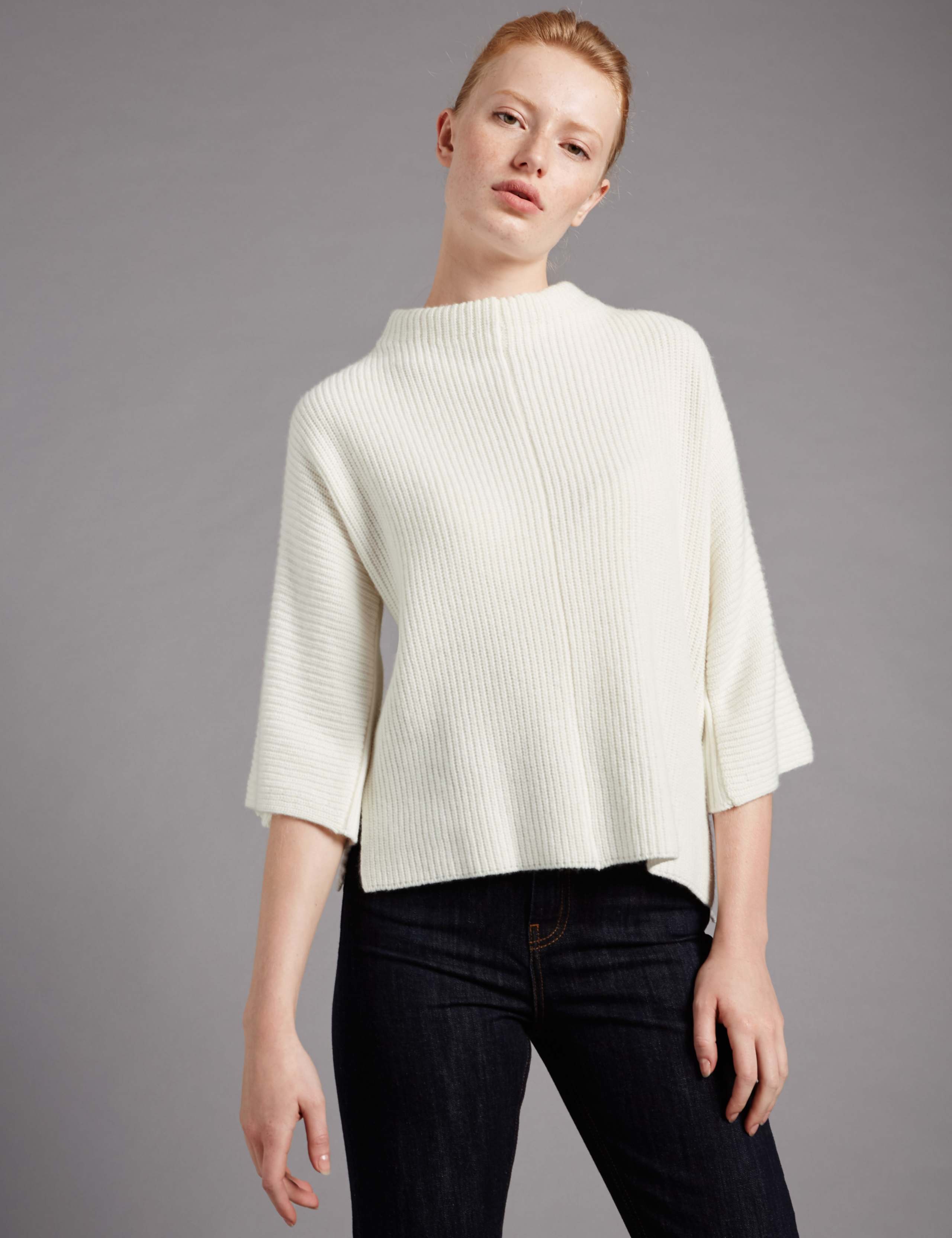 Funnel Neck Flared 3/4 Sleeve Jumper 1 of 4