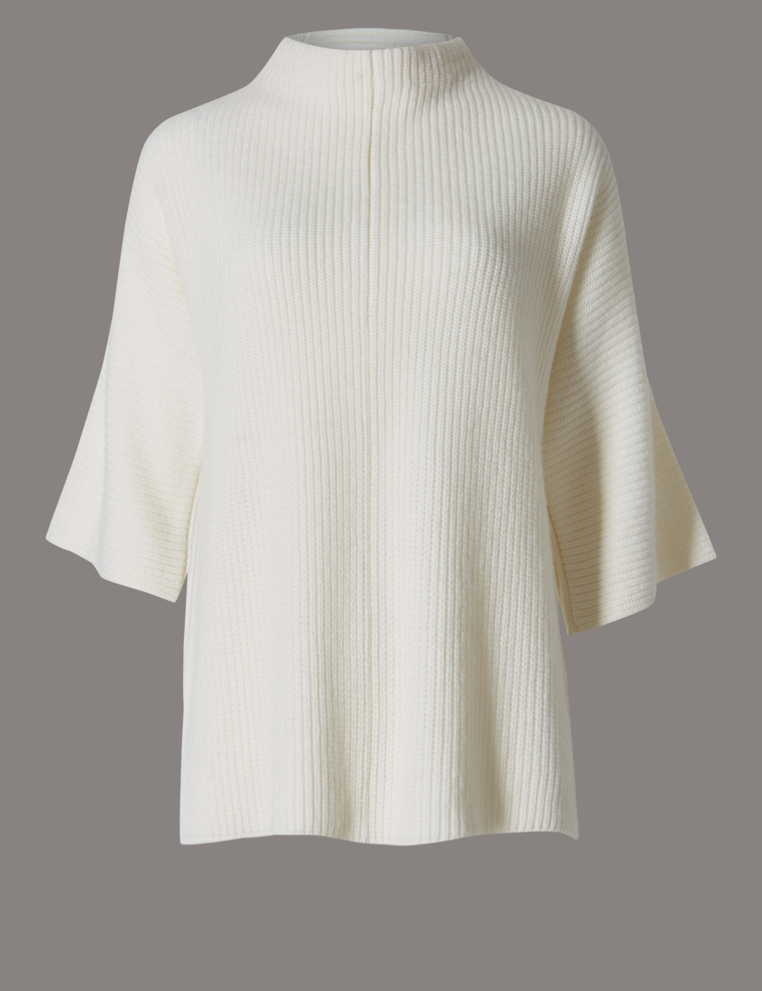Funnel Neck Flared 3/4 Sleeve Jumper 2 of 4