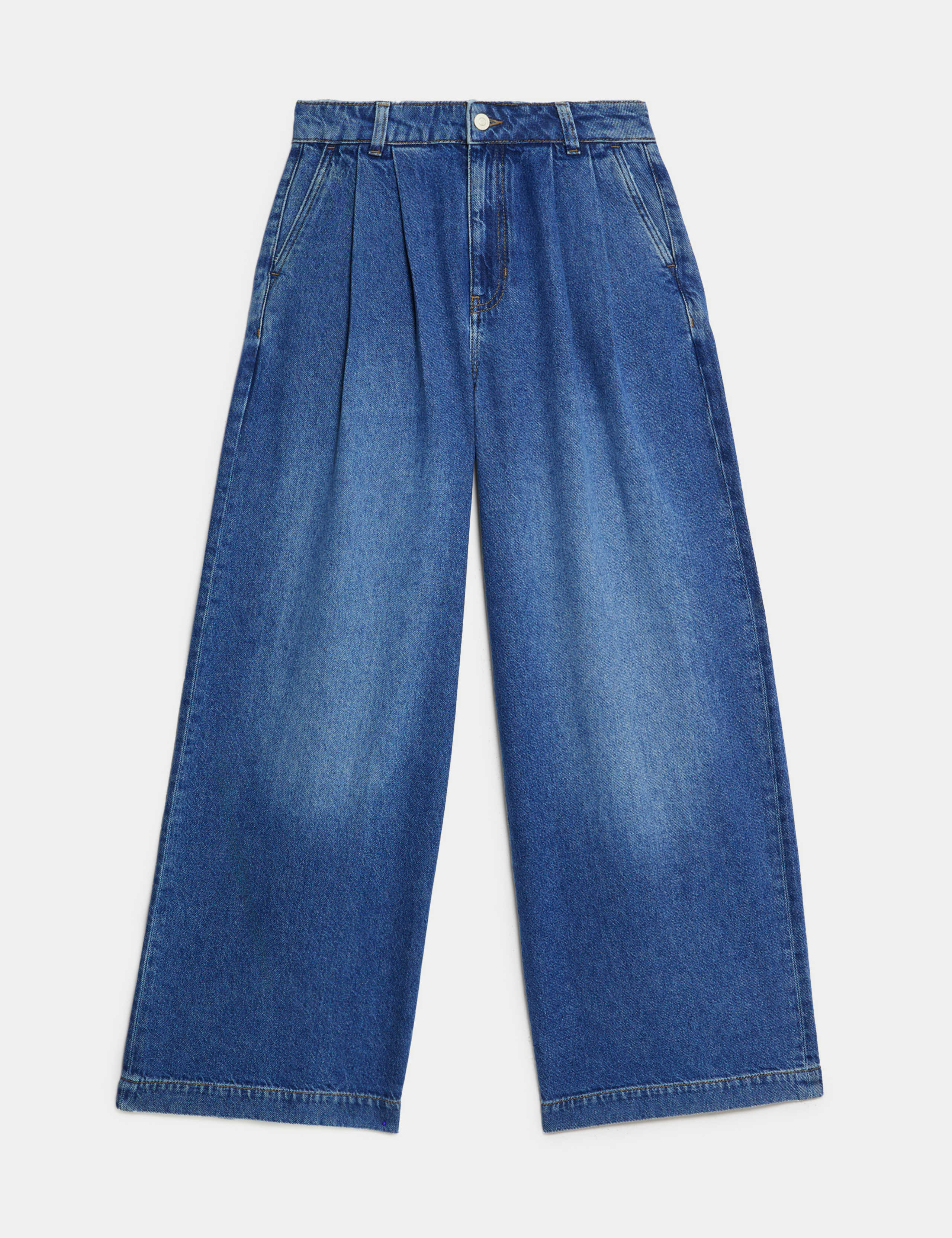 Lyocell Rich Pleat Front Wide Leg Jeans 2 of 5