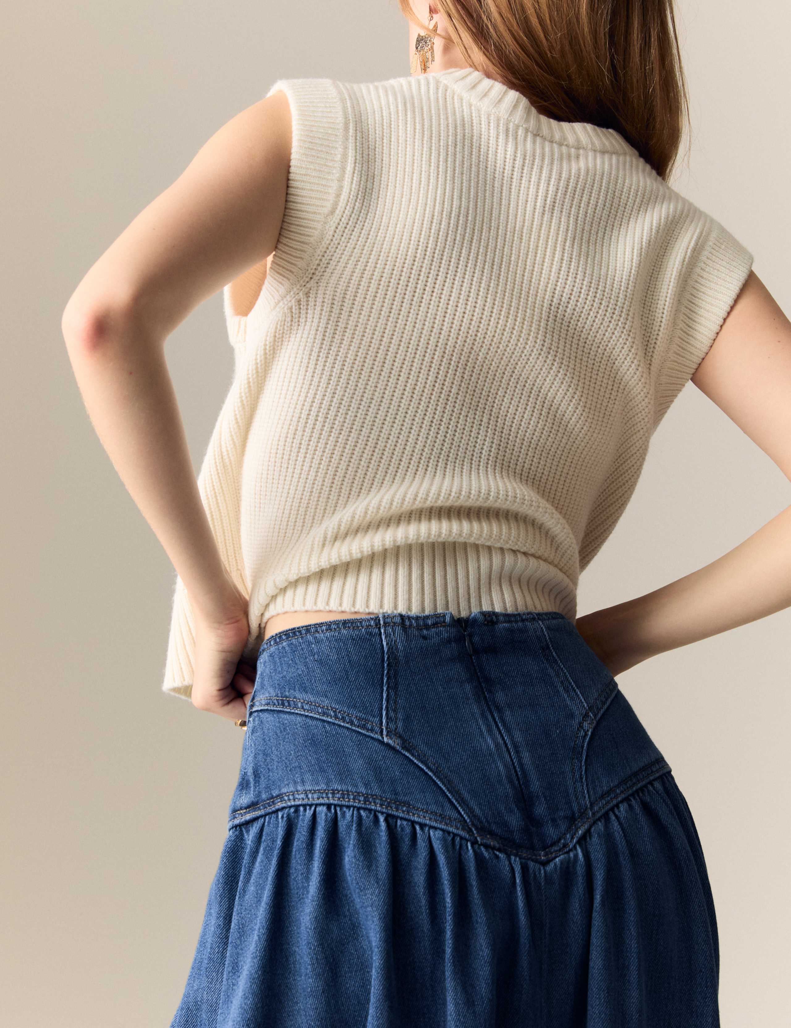 Denim Panelled Midaxi Skirt 6 of 6