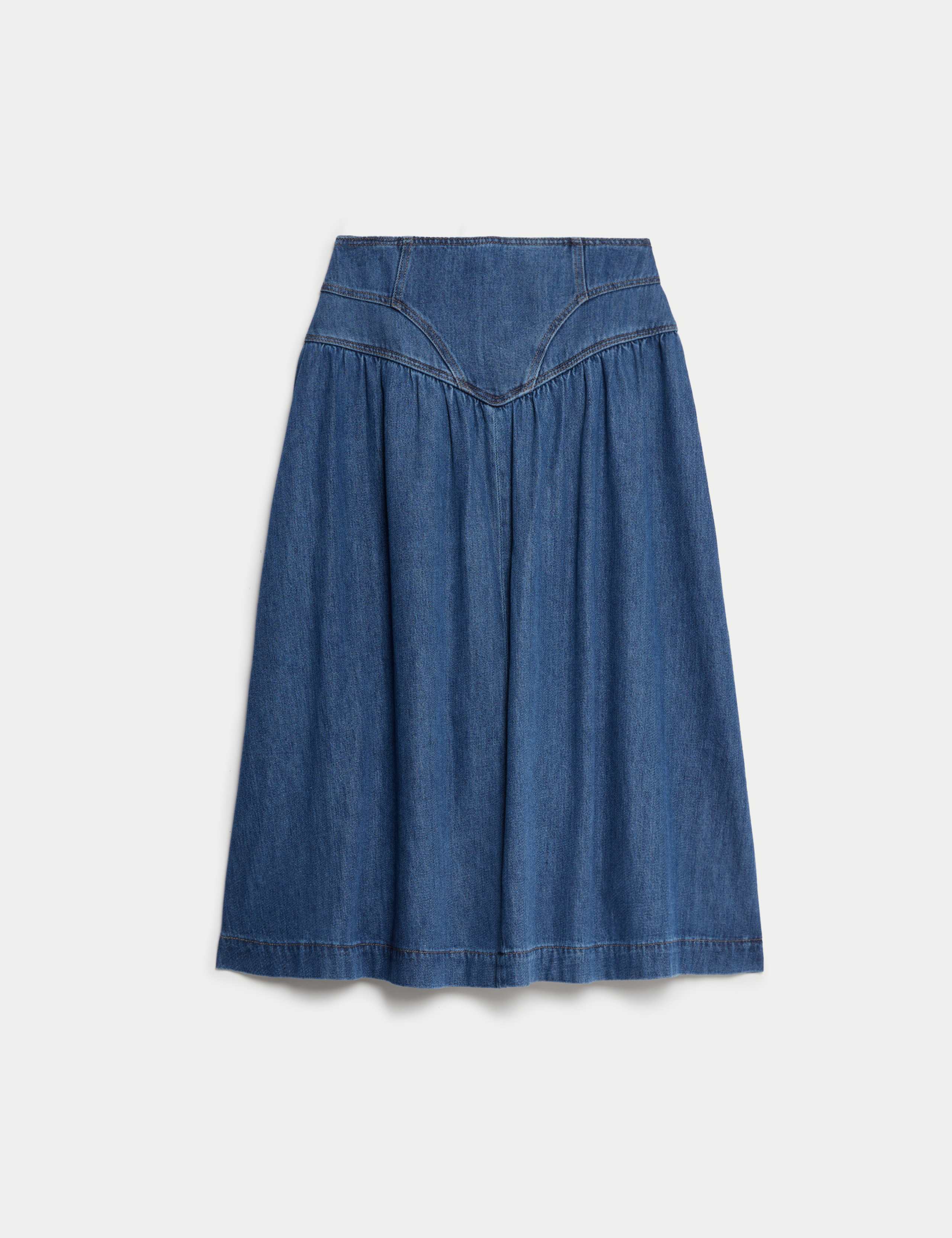 Denim Panelled Midaxi Skirt 2 of 6