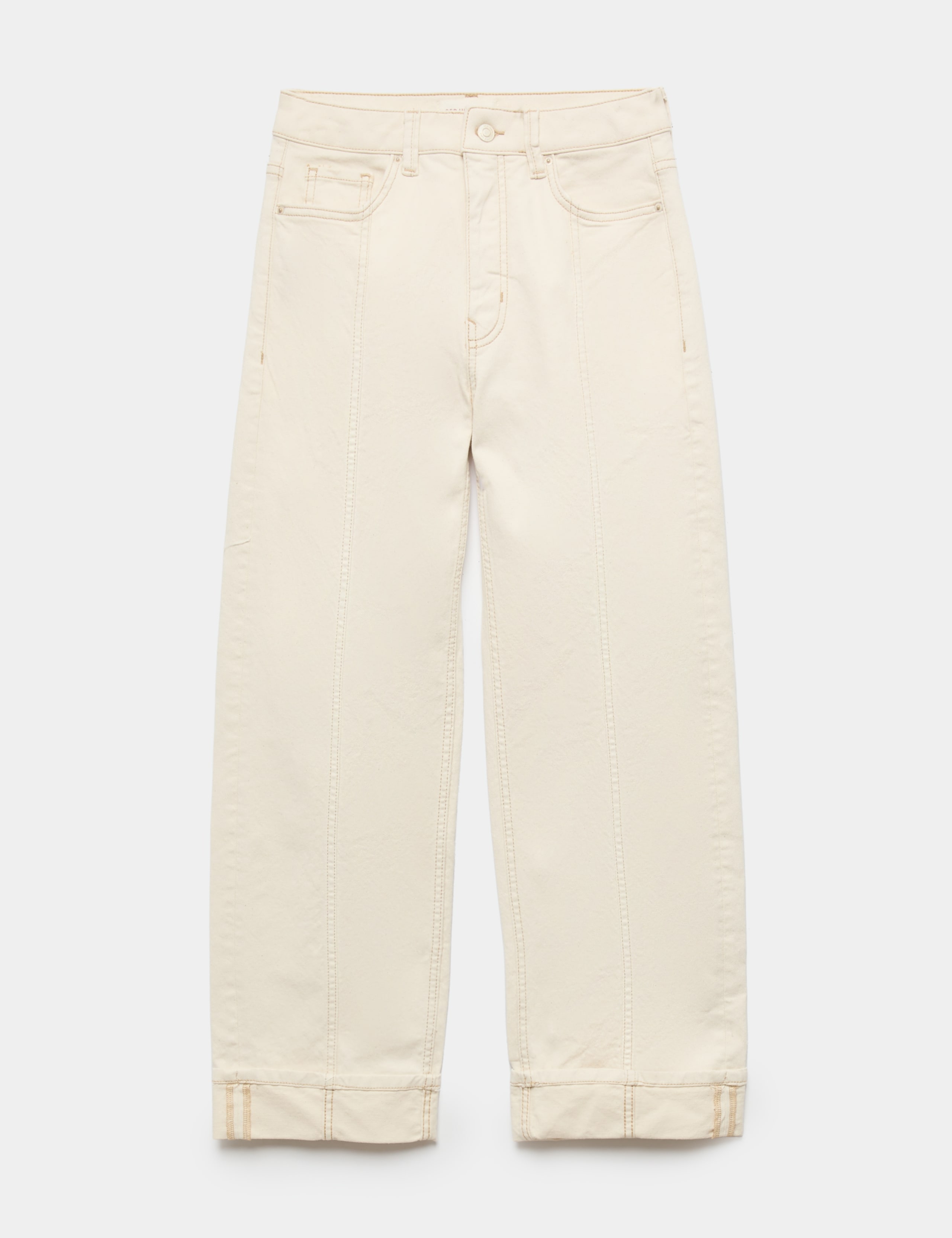 High Waisted Straight Leg Turn Up Jeans 1 of 1