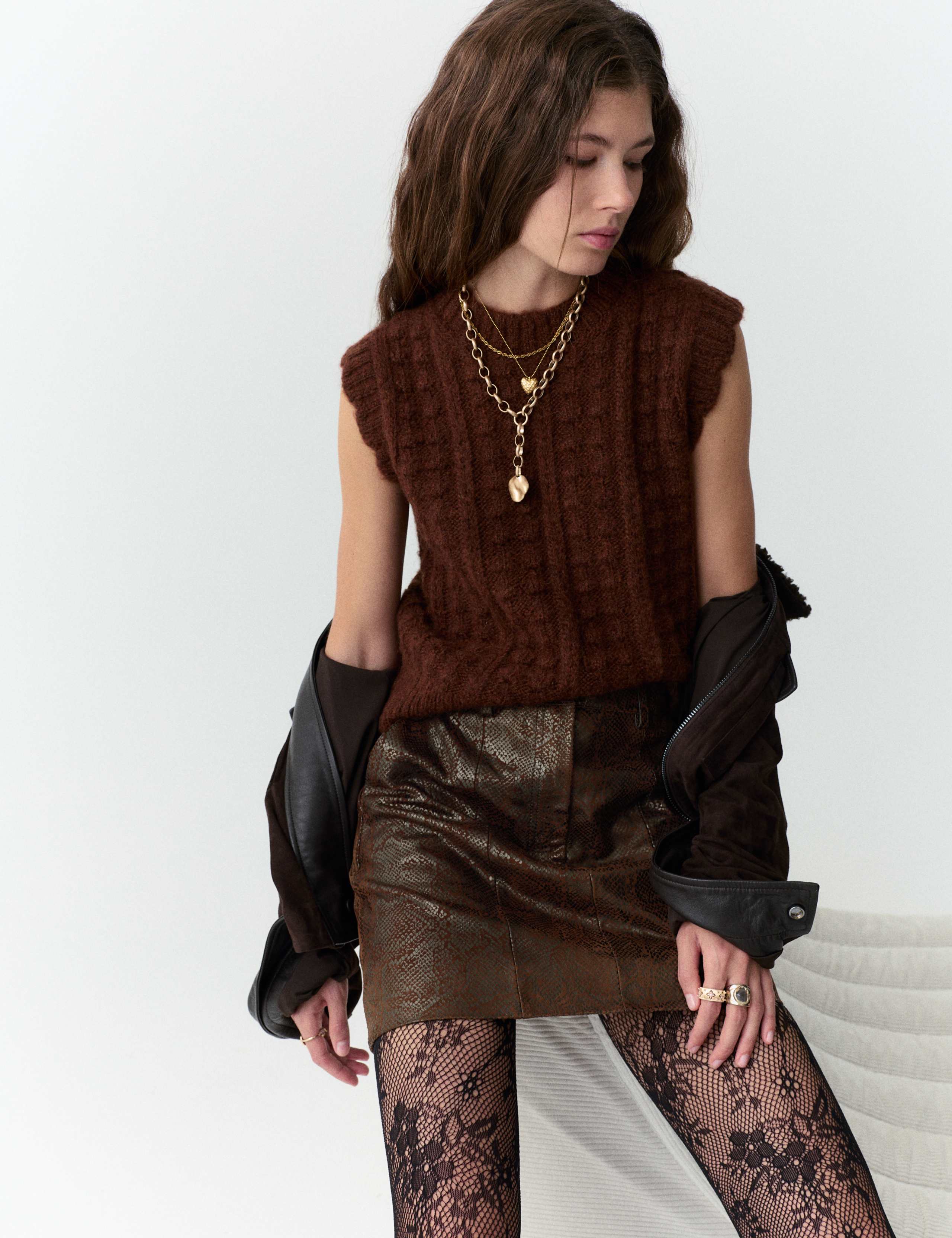 Leather Snake Print Mini Skirt 5 of 5
