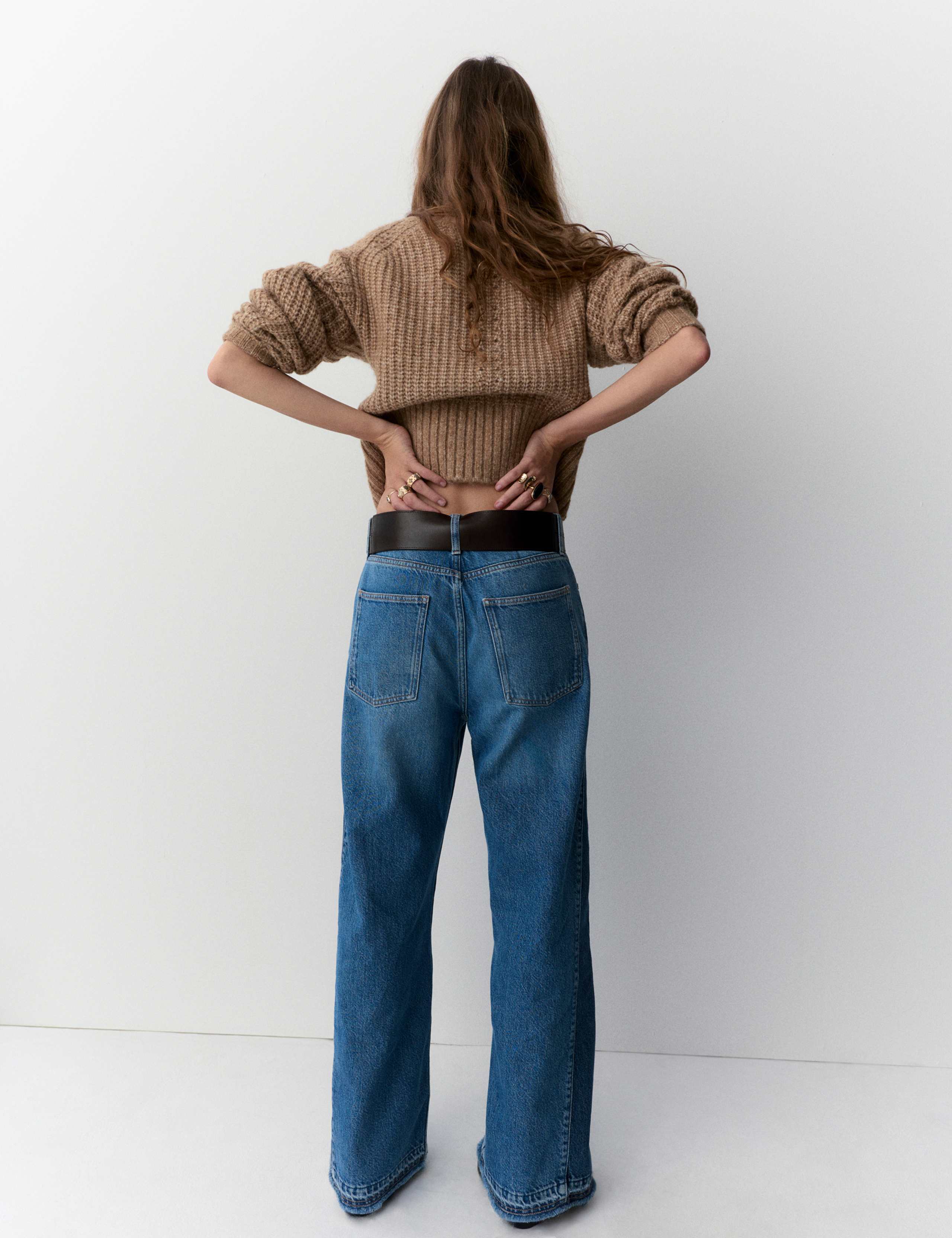 High Waisted Two Tone Wide Leg Jeans 5 of 5