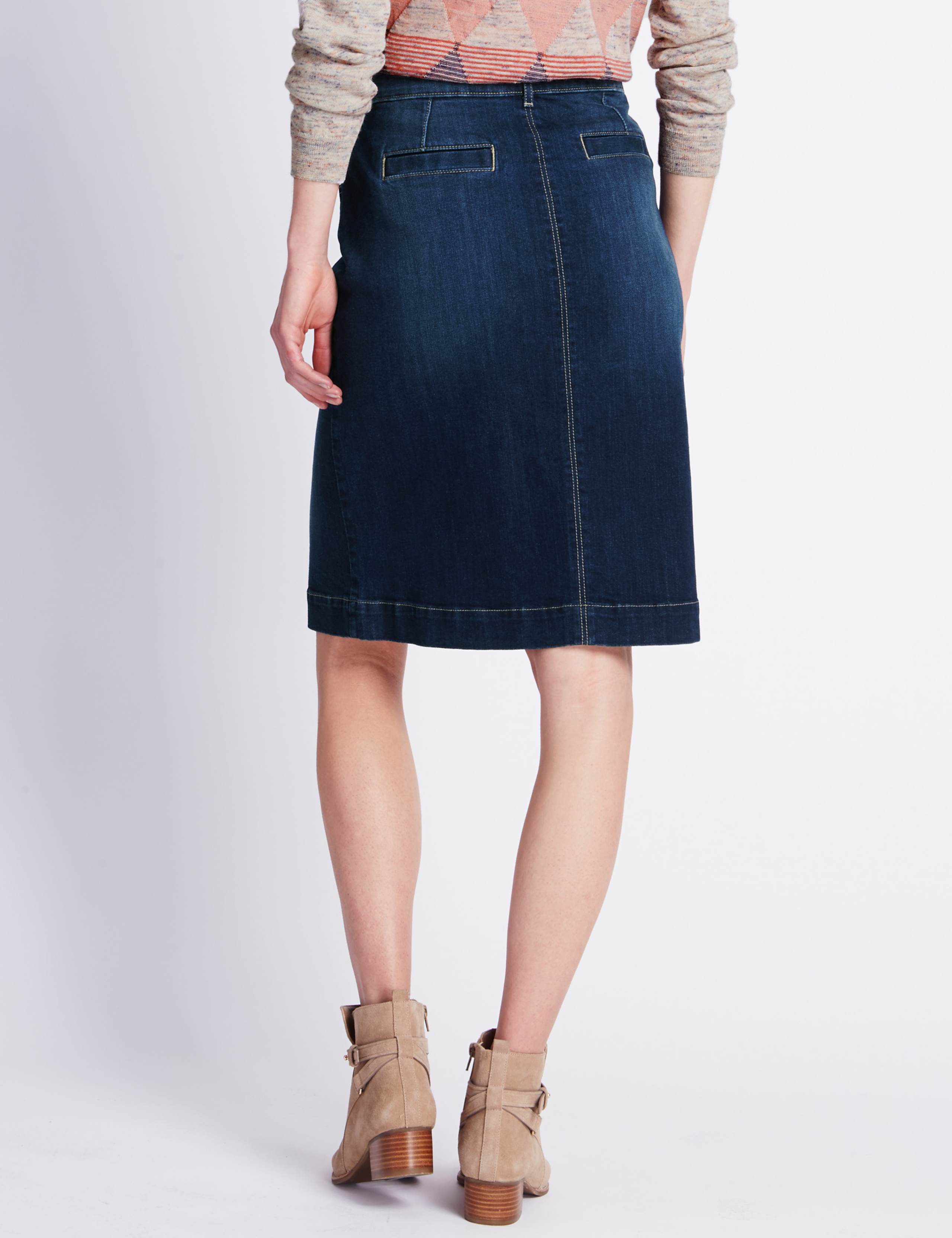 Denim A-Line Skirt 3 of 3