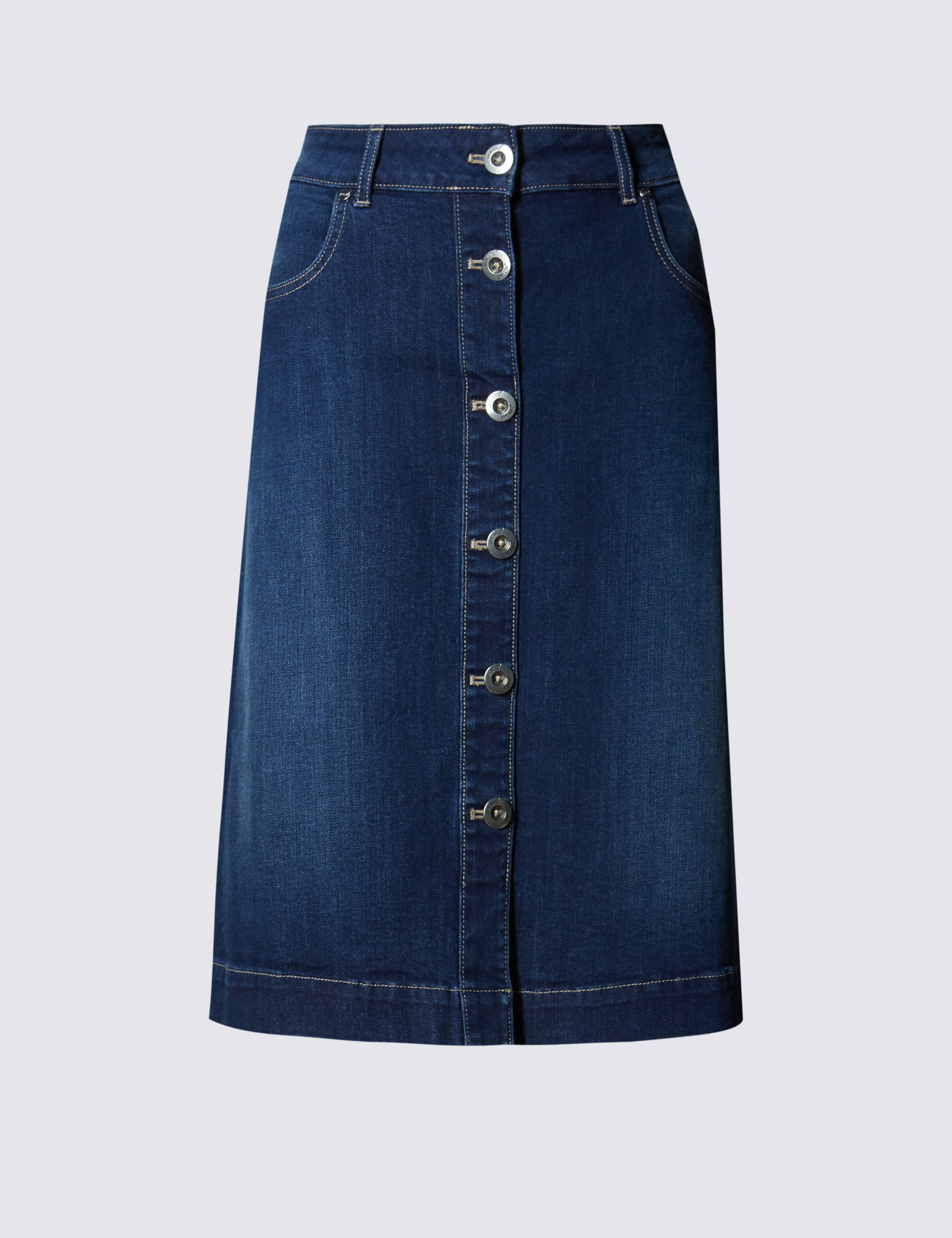 Denim A-Line Skirt 2 of 3