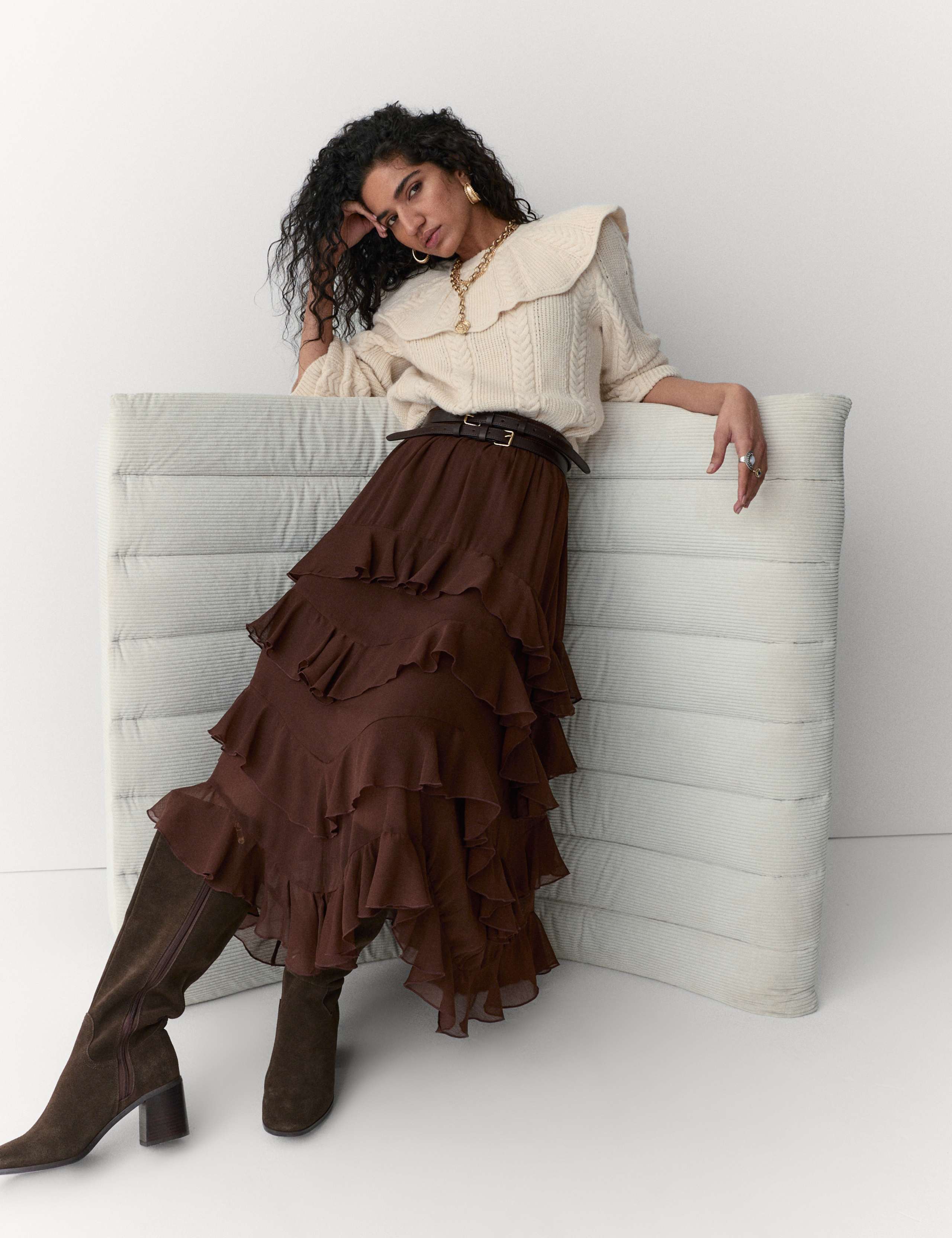 Ruffle Maxi Tiered Skirt 1 of 5