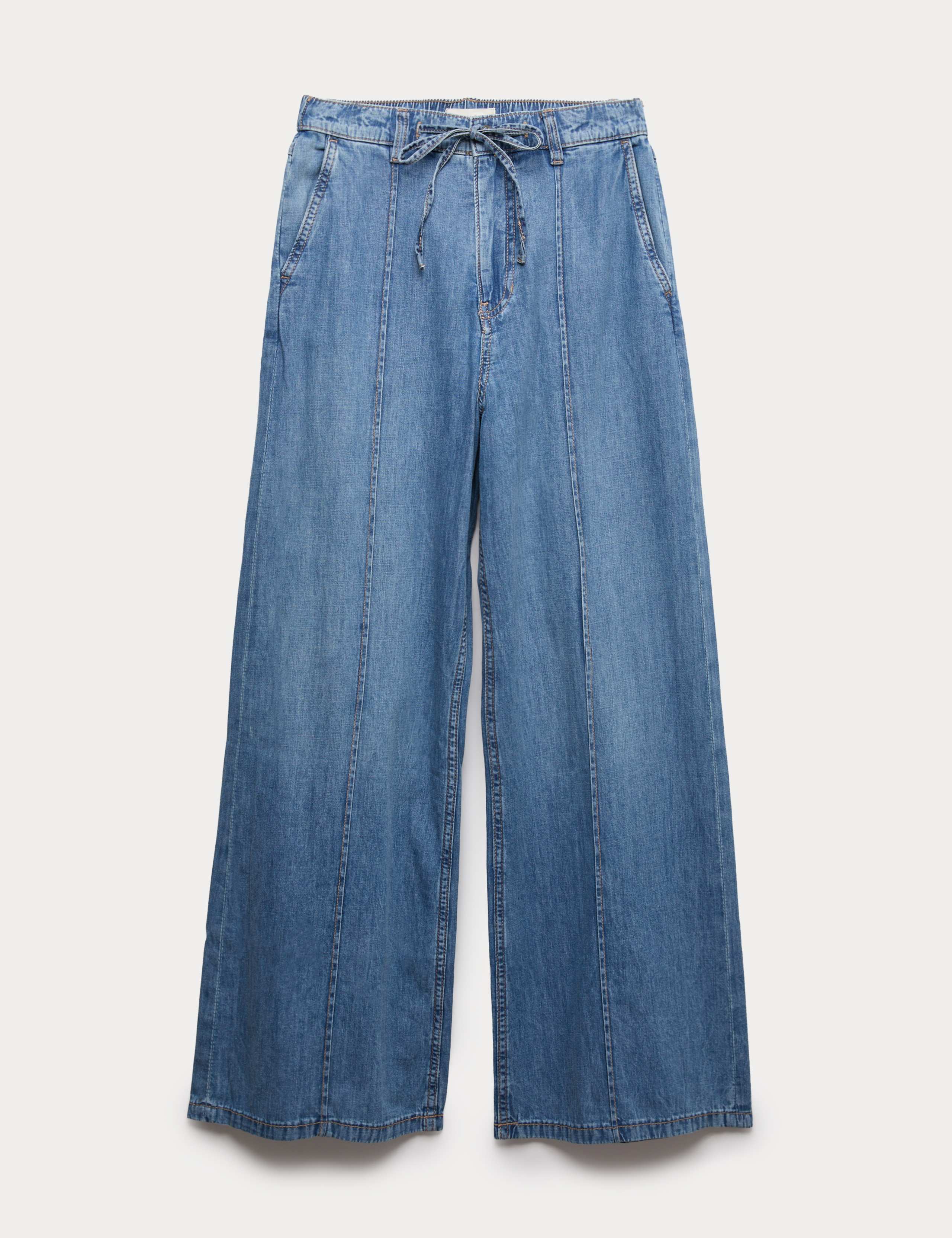 Denim Pintuck Wide Leg Jeans 1 of 1