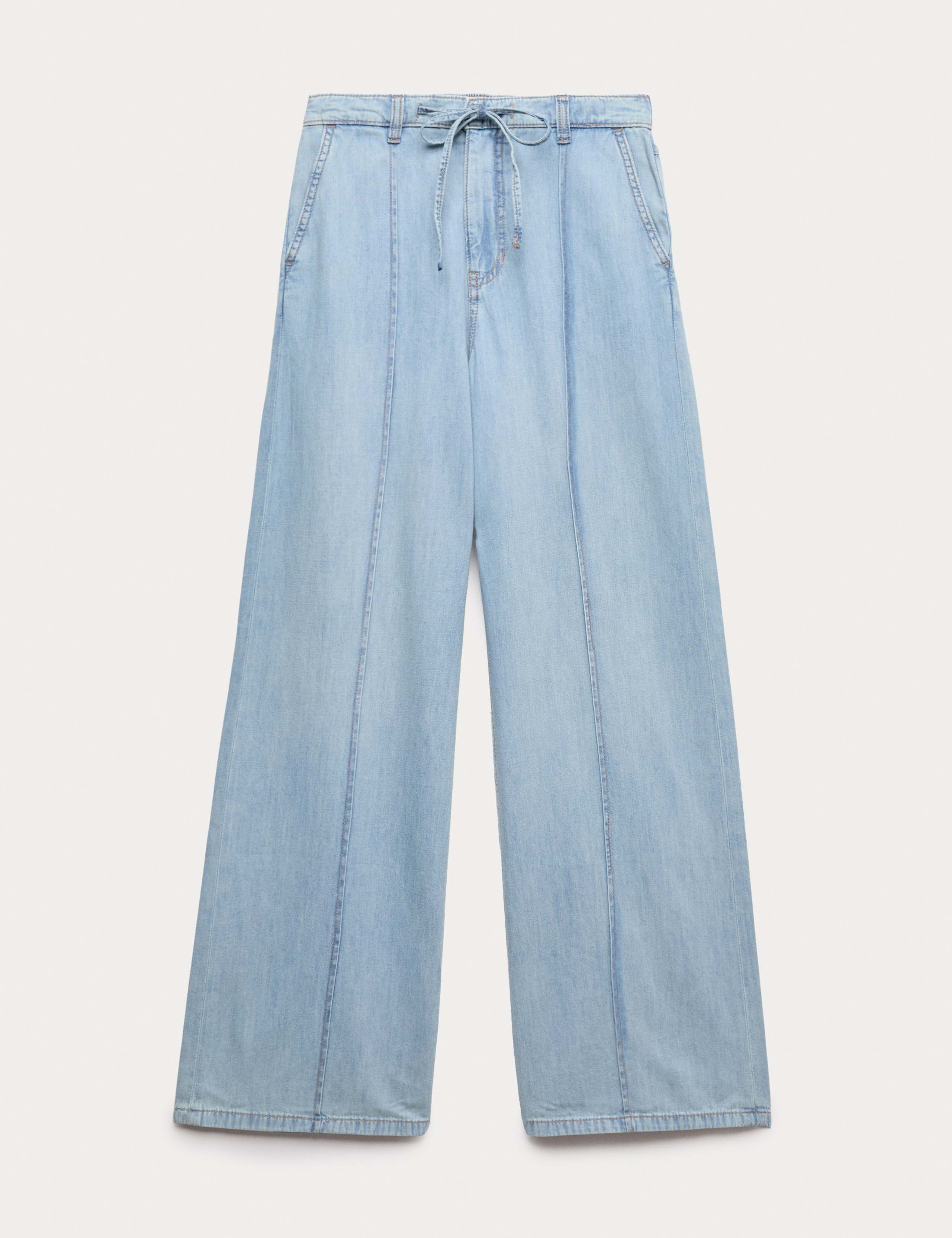 Denim Pintuck Wide Leg Jeans 2 of 5