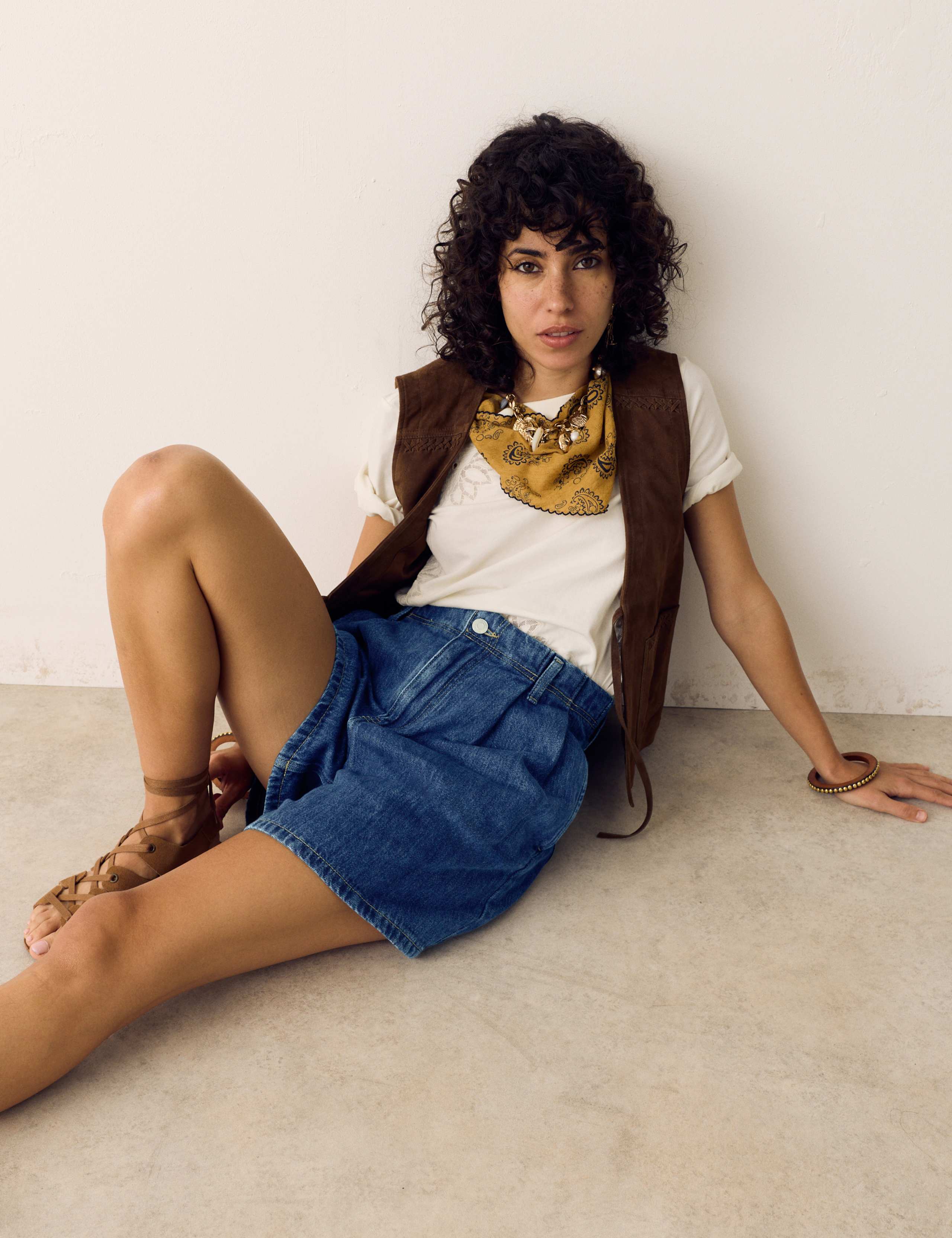 Pleat Front Denim Shorts 5 of 5