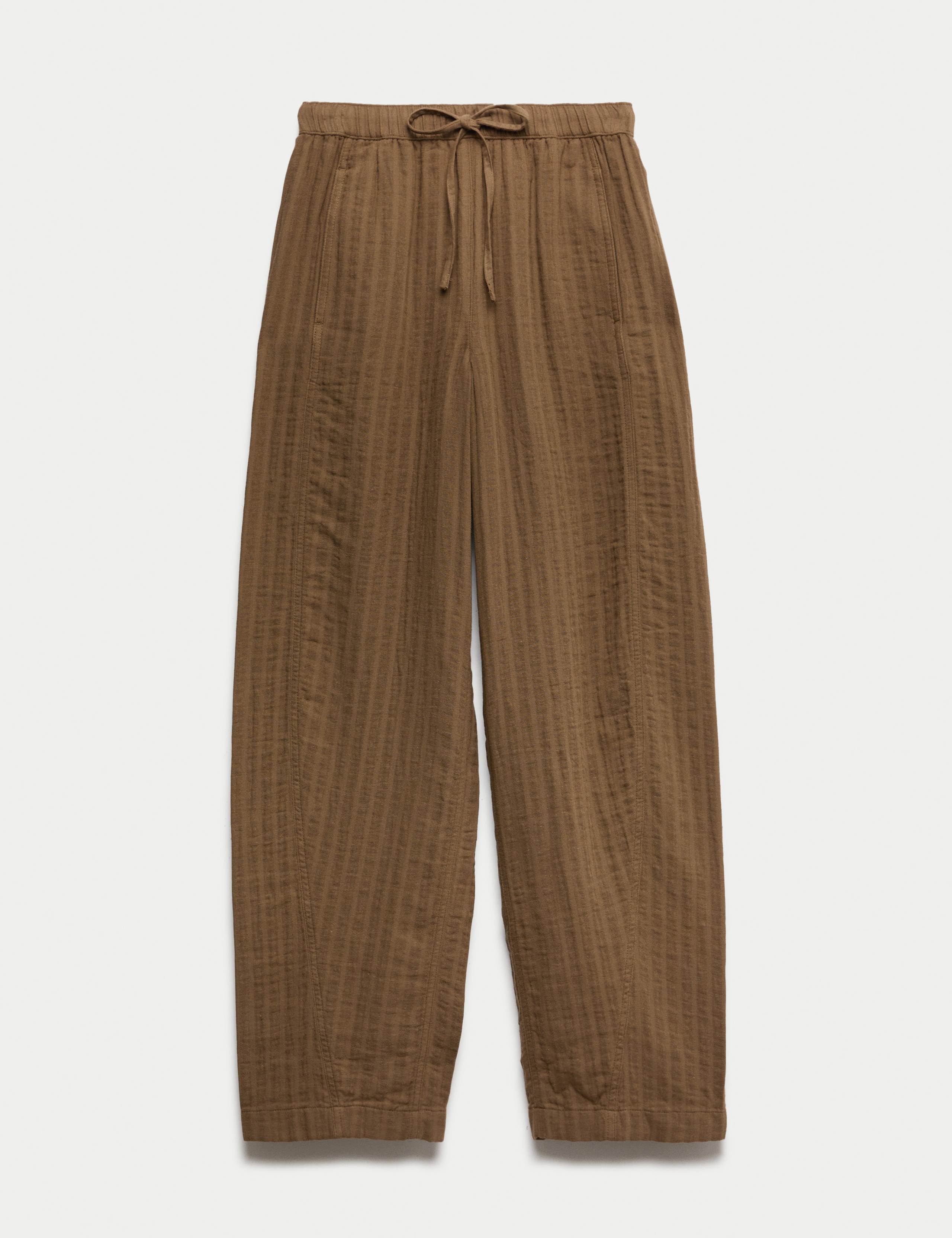 Striped Tapered Trousers with Linen 1 of 1