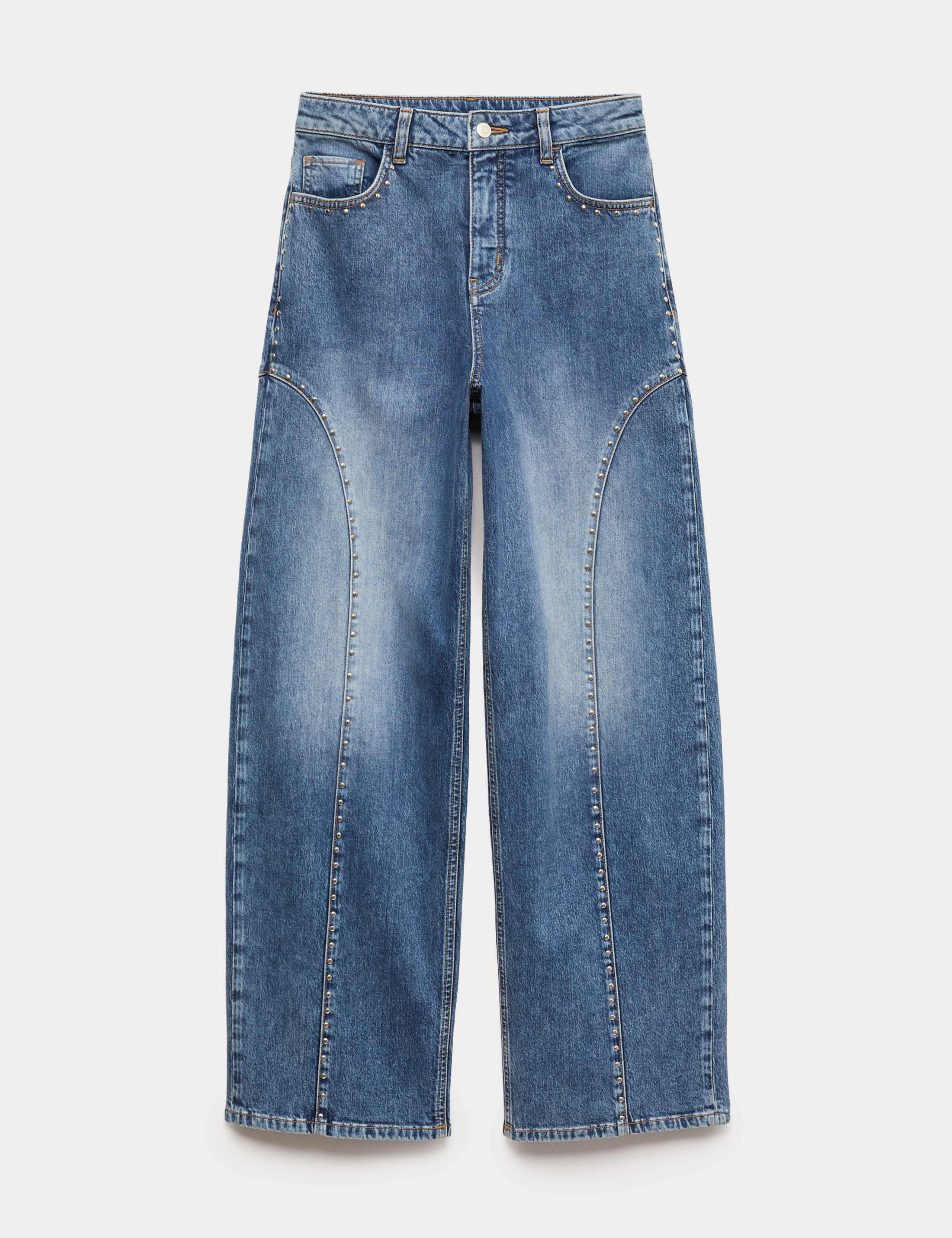 Western High Waisted Studded Tapered Jeans 2 of 7